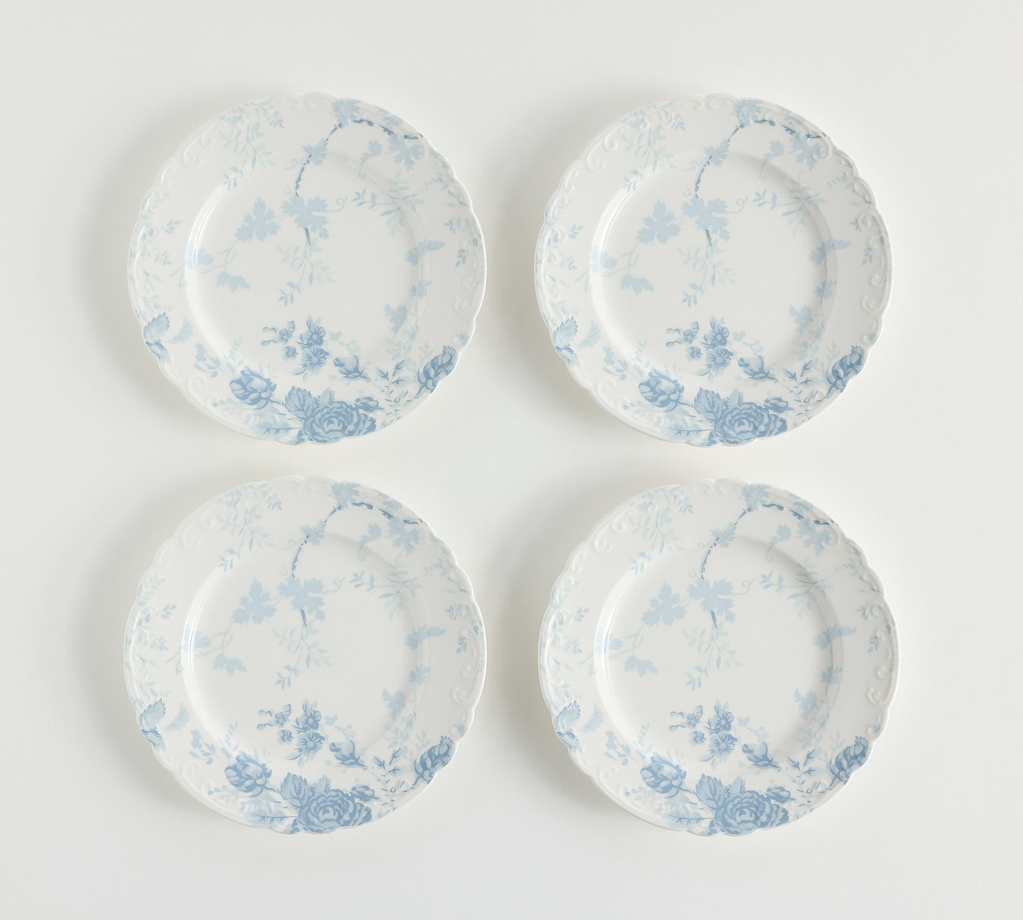 LoveShackFancy Rose Porcelain Appetizer Plates - Set of 4