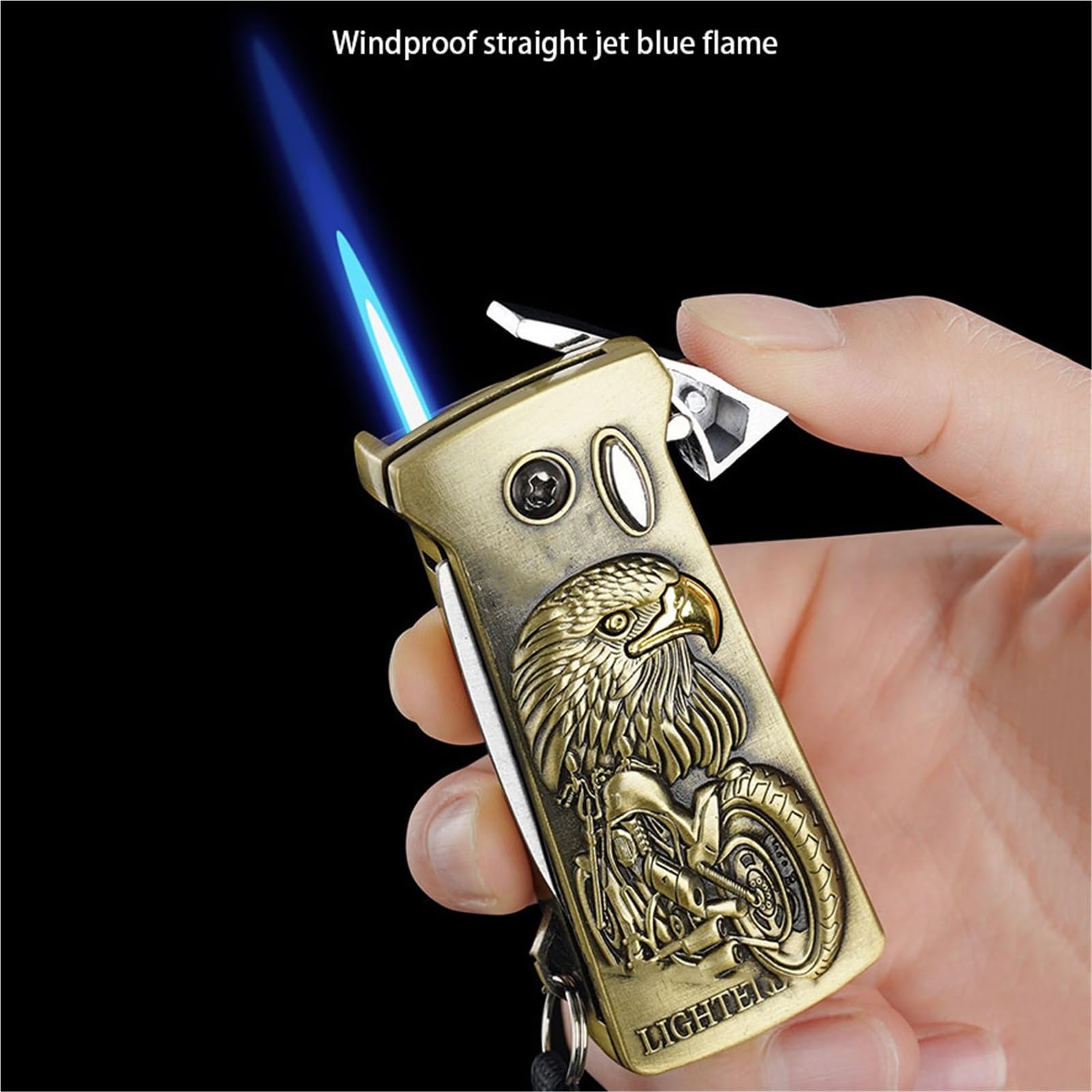 Multi-functional Windproof Lighter with Folding Knife and Bottle Opener