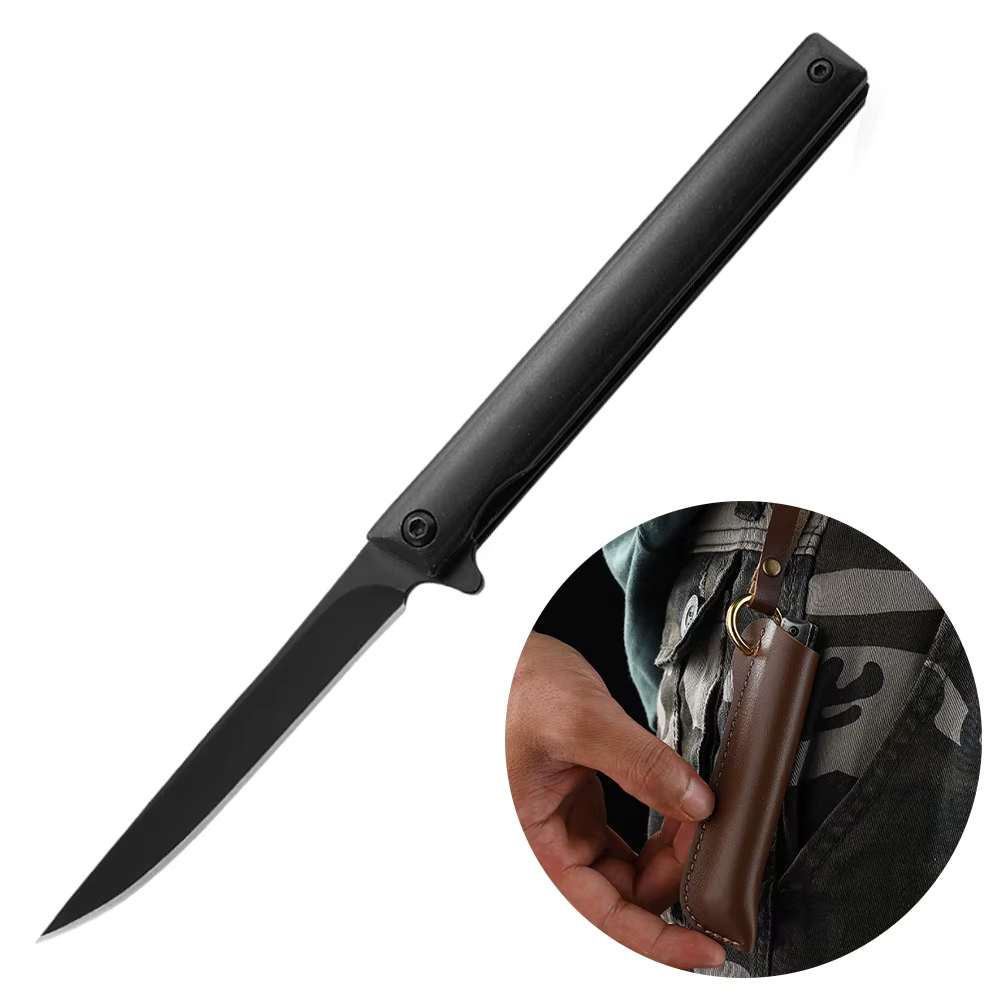 EDC Folding Pocket Flipper Knife with Liner Lock Pocket Clip