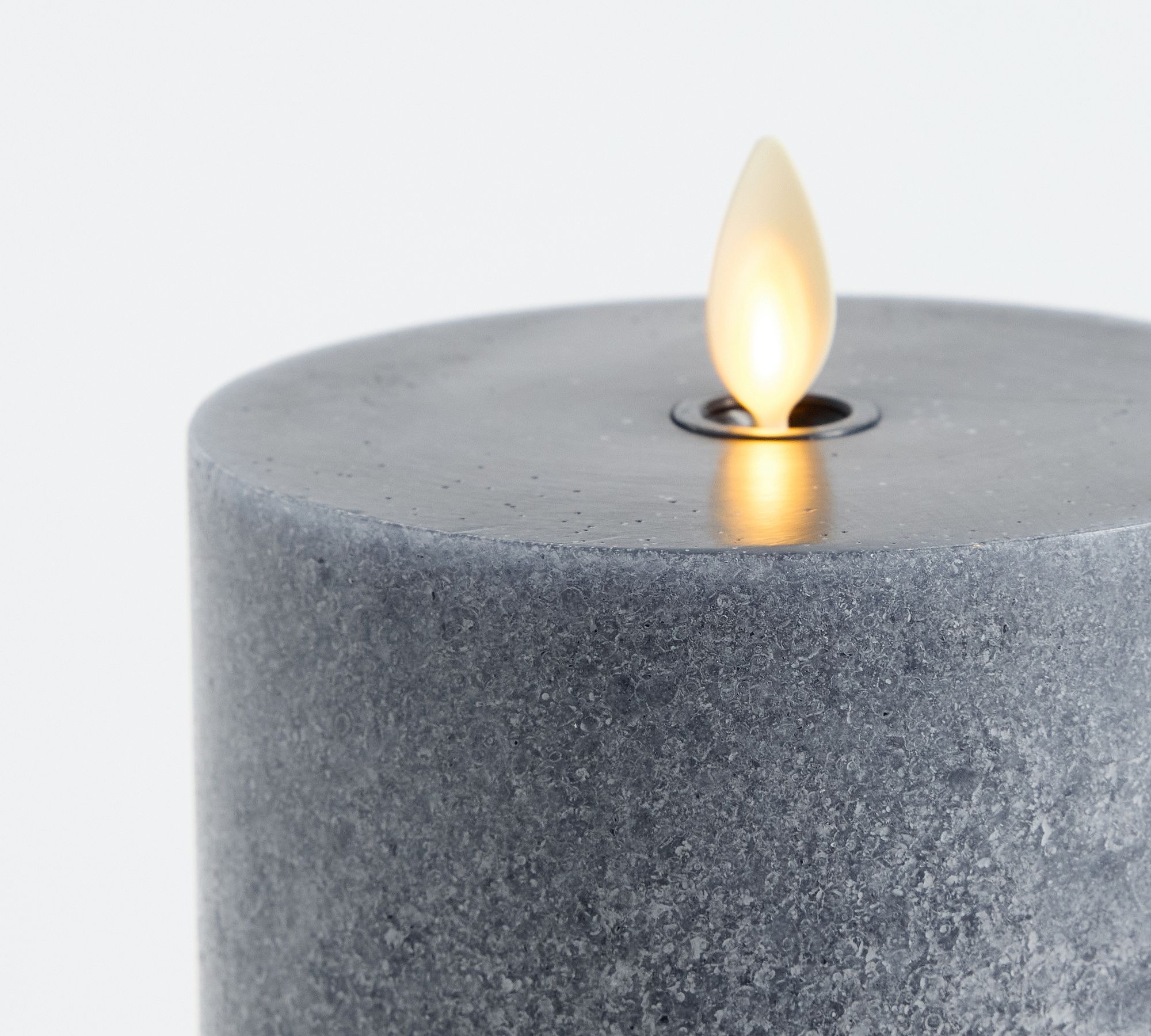 Premium Flickering Flameless Wax Pillar Candle - Salt Washed