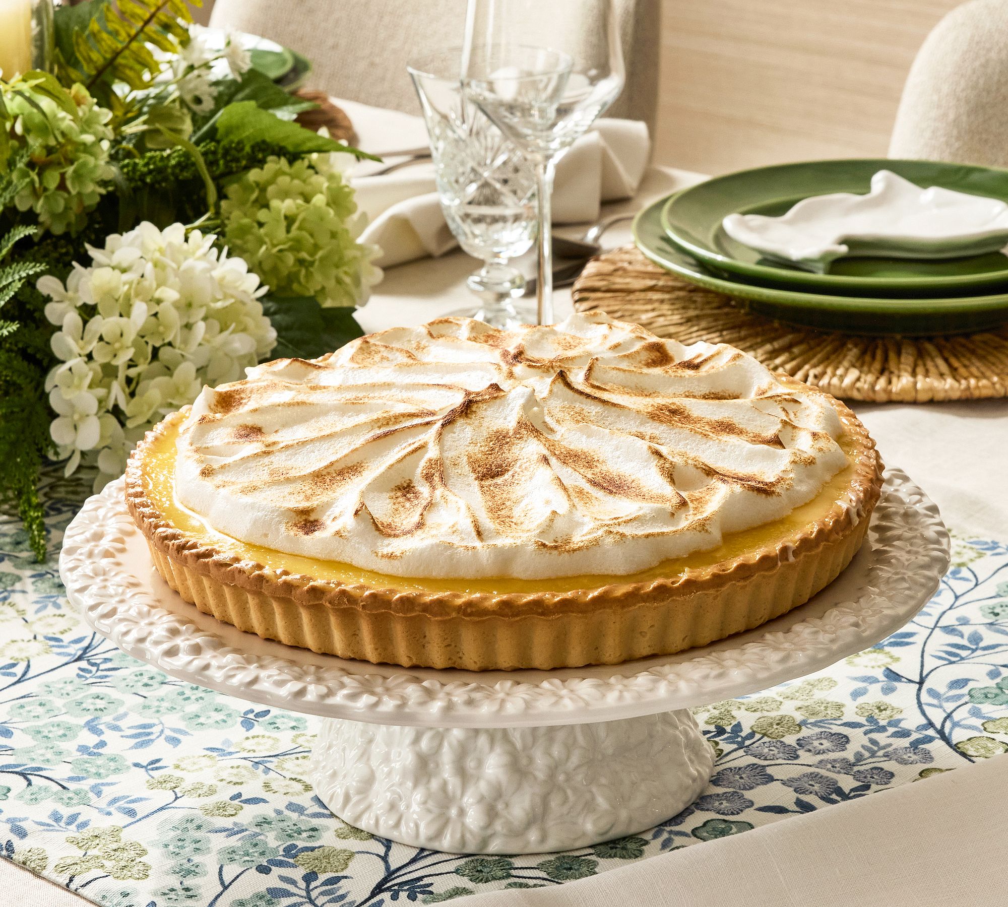 Floral Bunny Stoneware Cake Stand