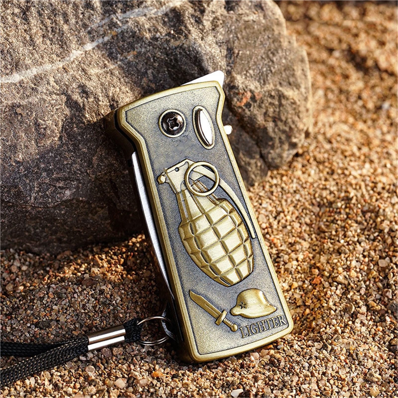 Multi-functional Windproof Lighter with Folding Knife and Bottle Opener