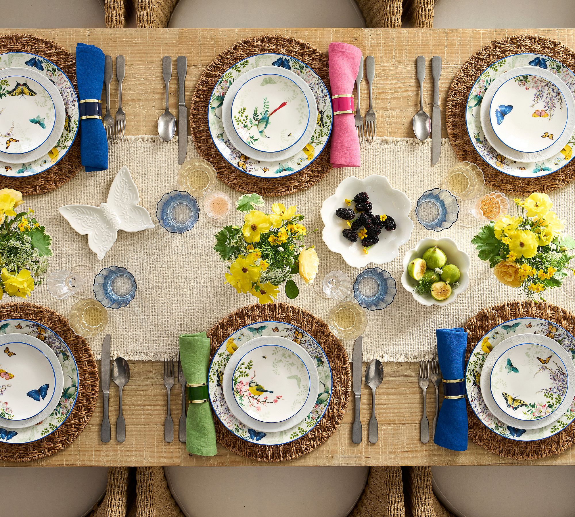 Meadow Stoneware Appetizer Plates - Mixed Set of 4