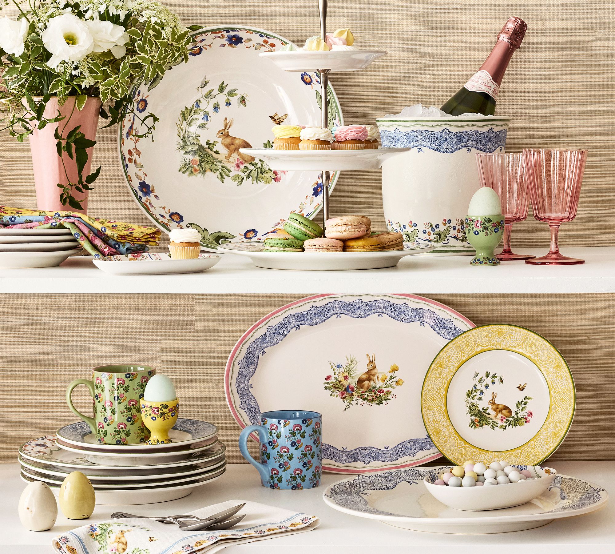 Botanical Bunny Stoneware Champagne Bucket