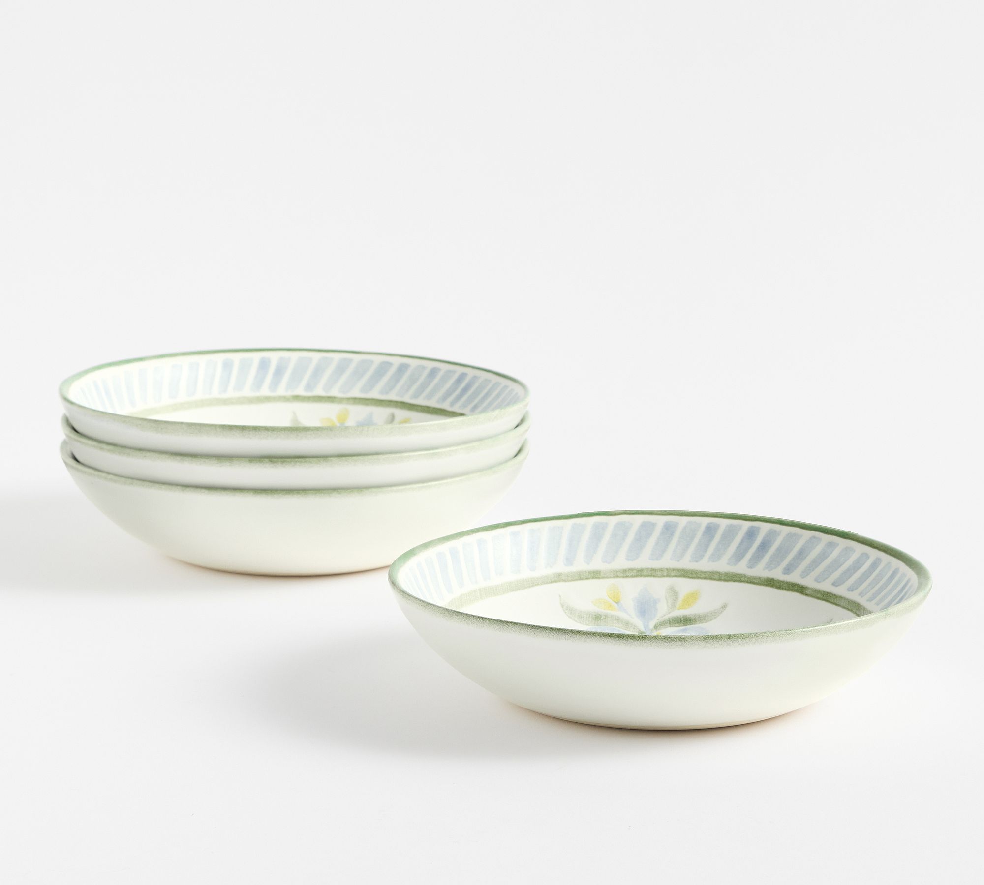 Chambray Tile Multi Stoneware Soup Bowls - Set of 4