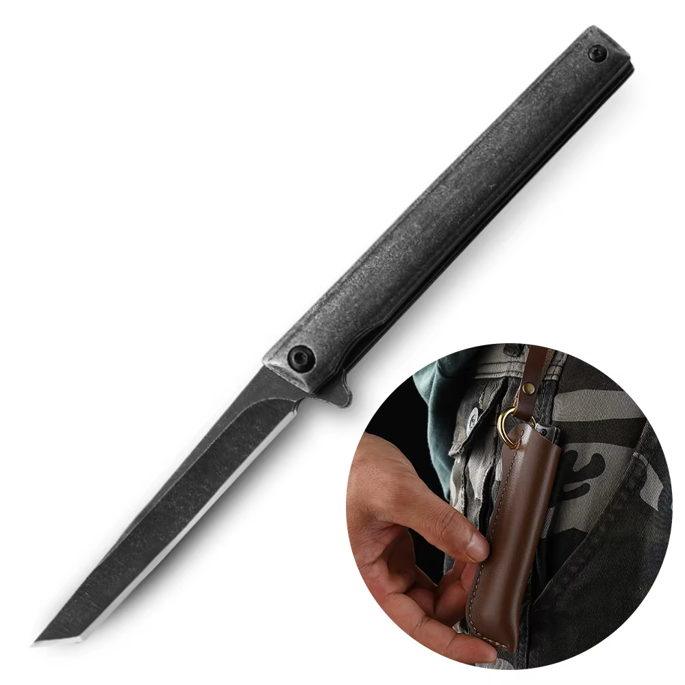 EDC Folding Pocket Flipper Knife with Liner Lock Pocket Clip