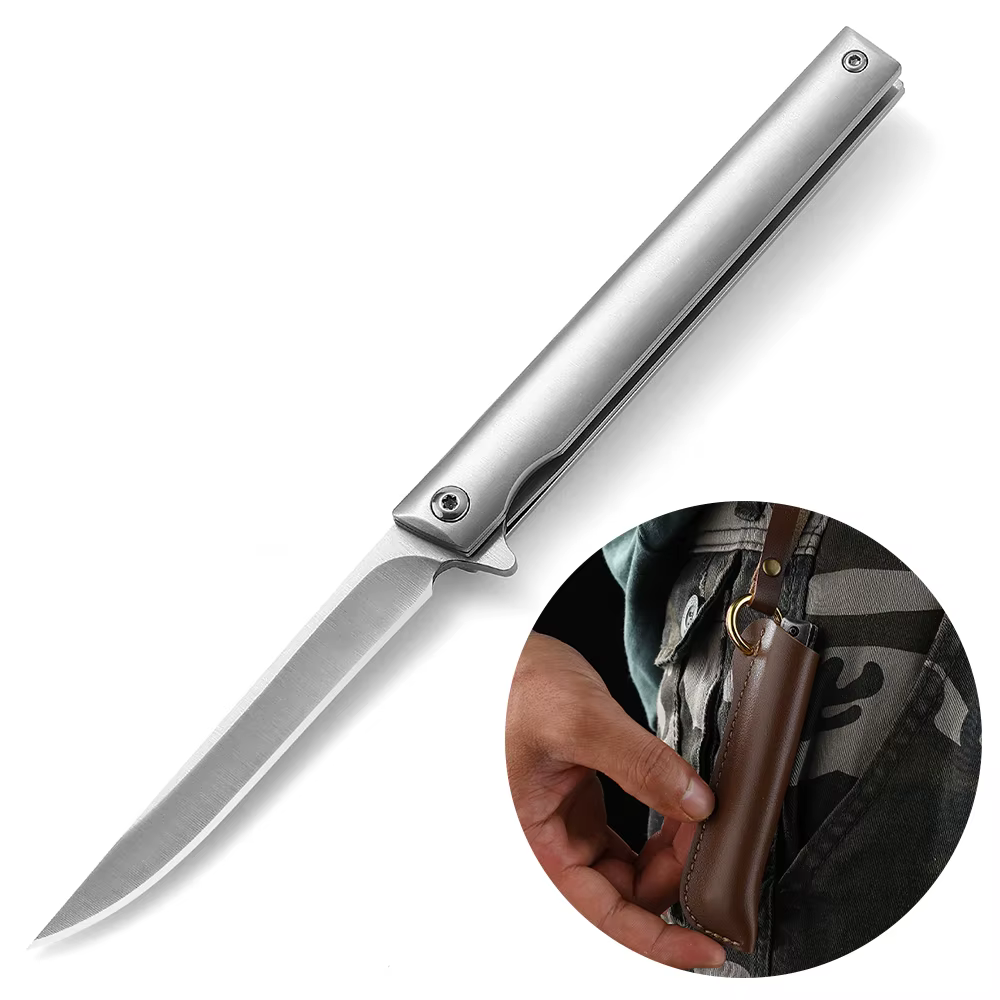 EDC Folding Pocket Flipper Knife with Liner Lock Pocket Clip