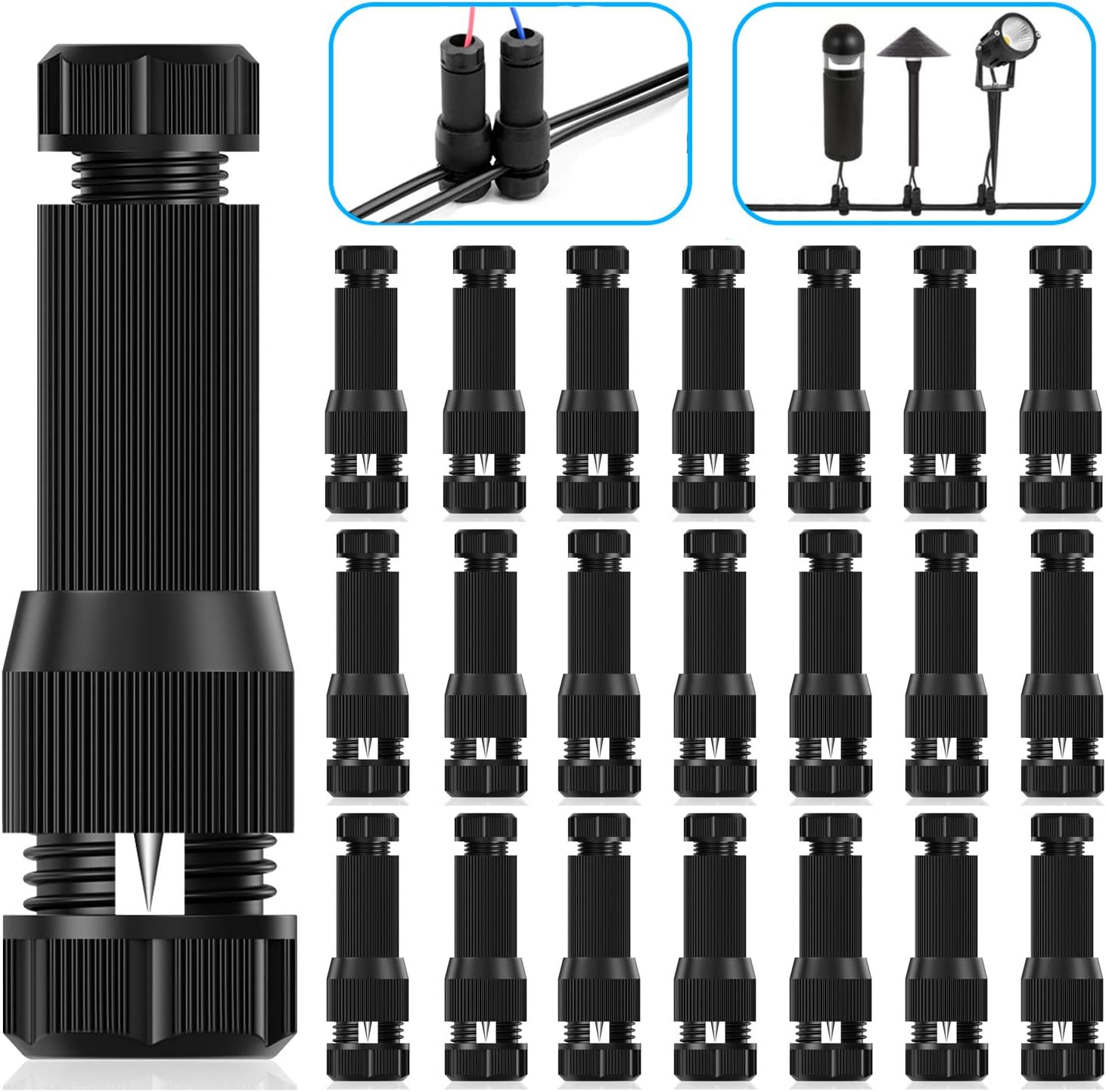 Low Voltage Waterproof Replacement Landscape Light Cable Connector