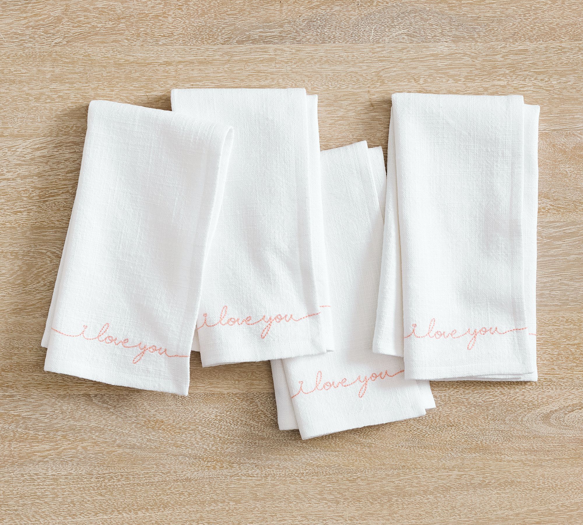 I Love You Sentiment Organic Cotton Napkins - Set of 4