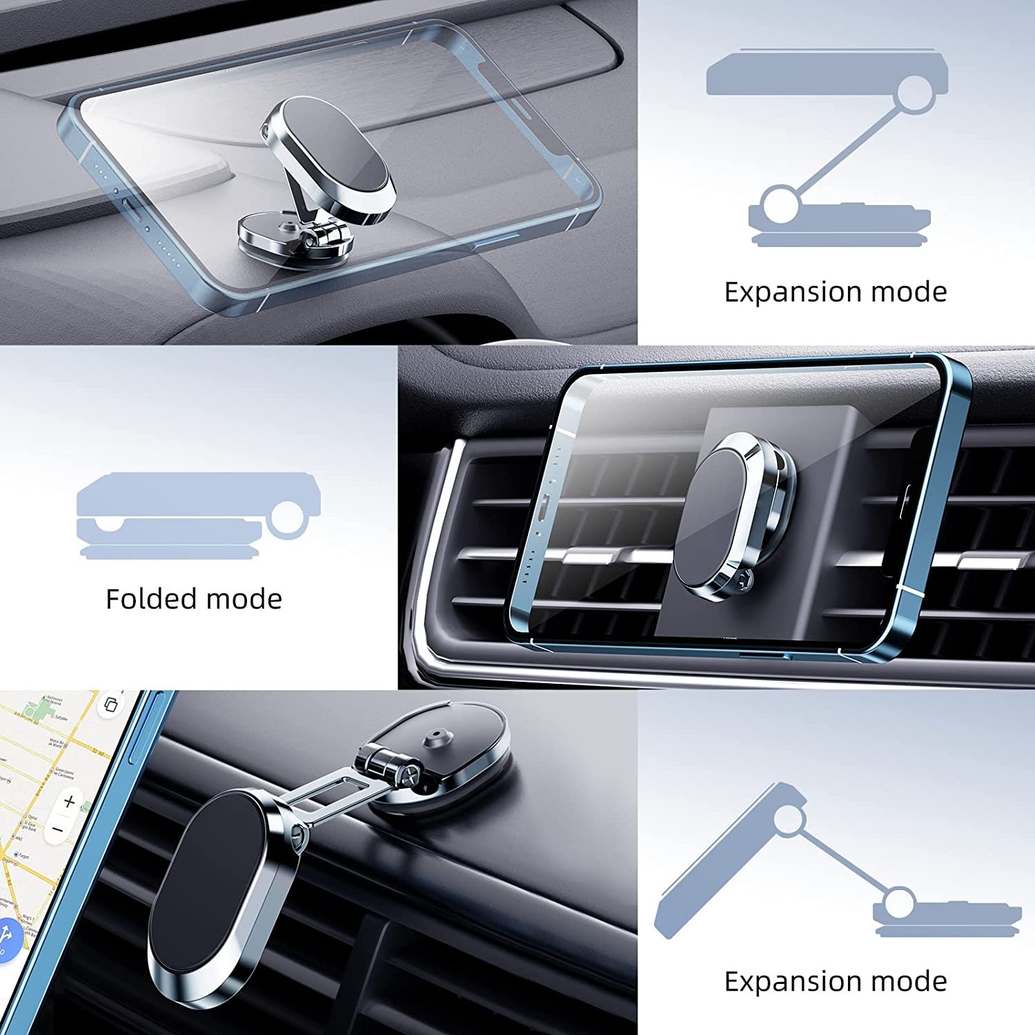 (Flash Sale-49% Off ) 2022 NEW Foldable Magnetic Car Phone Mount (Buy More Save More)