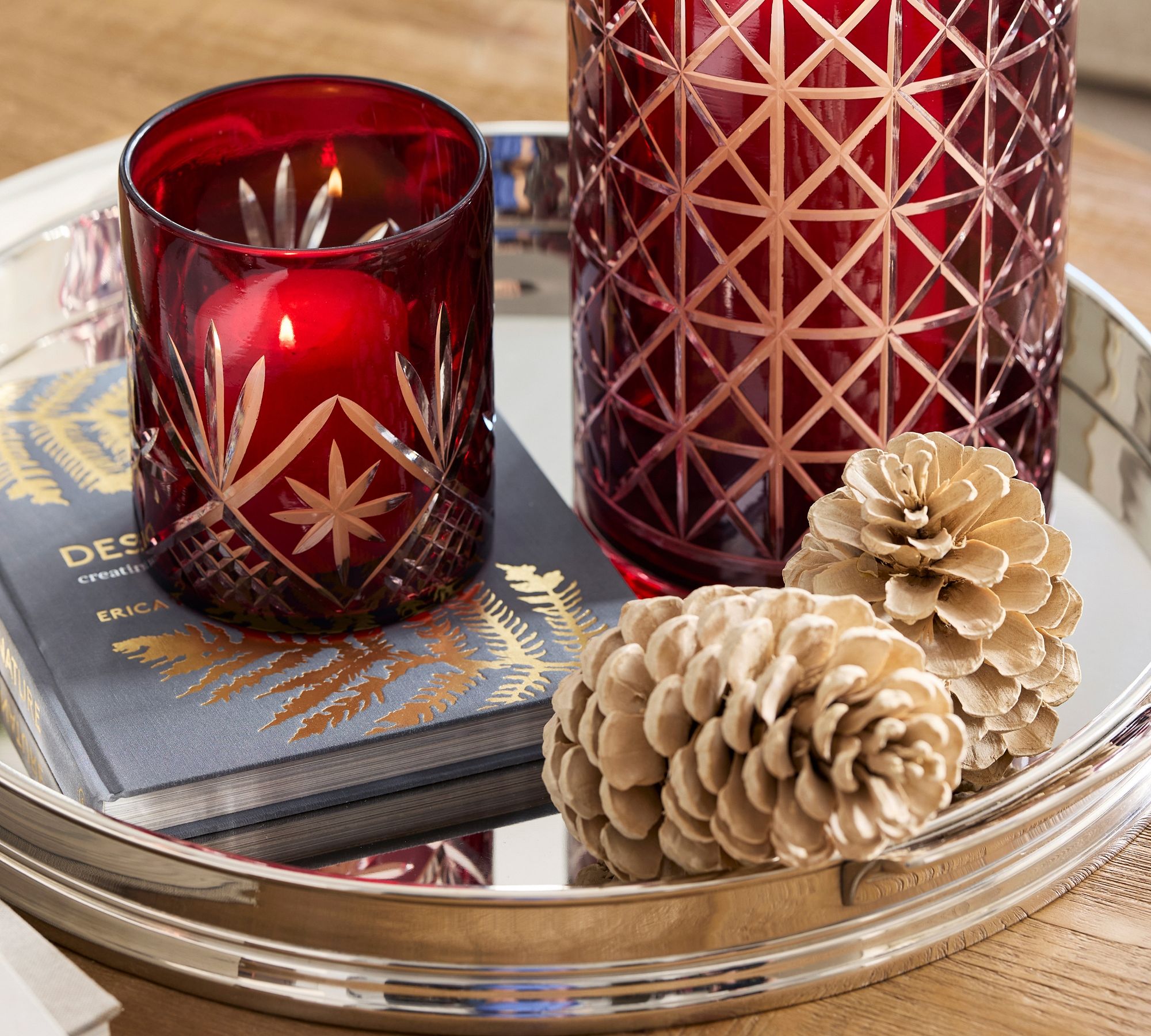 Antique Cut Glass Hurricane Candle Holder