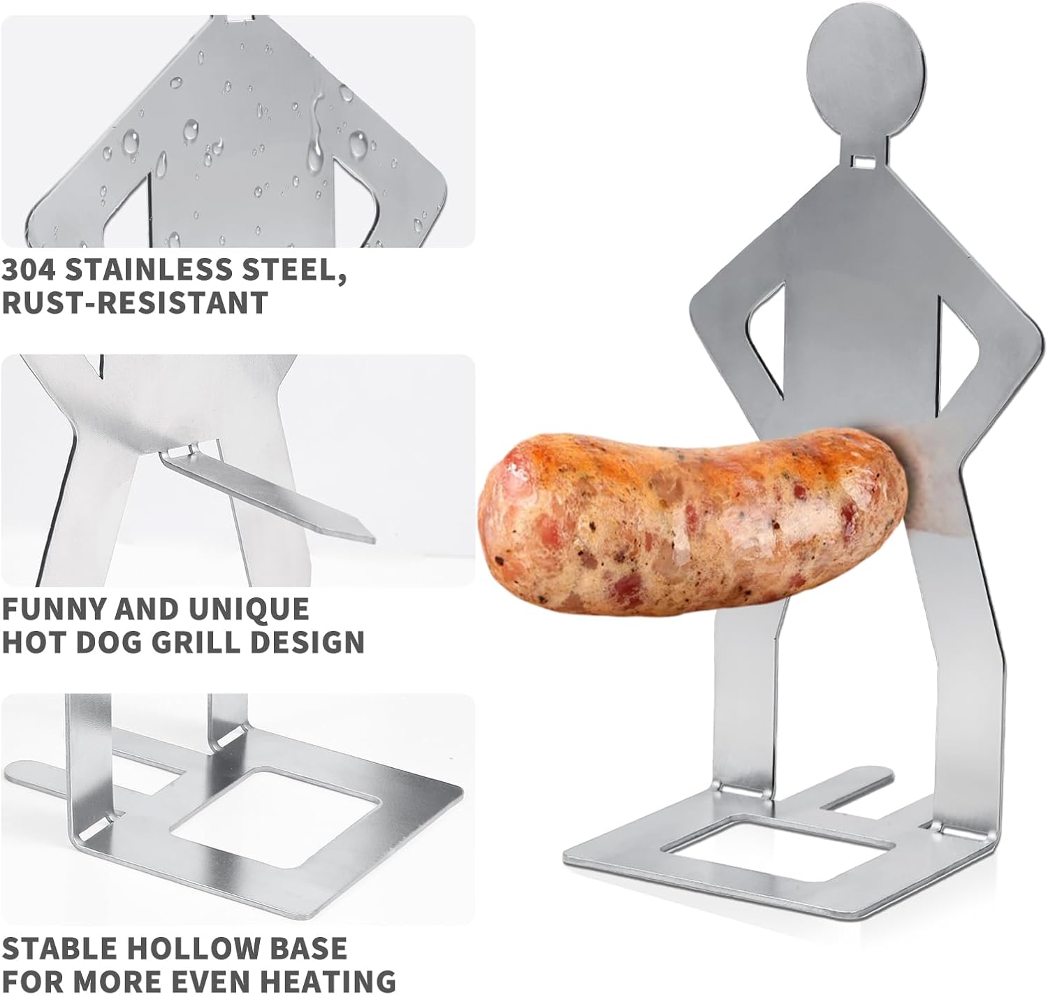 Funny Hot Dog Stainless Steel Holder