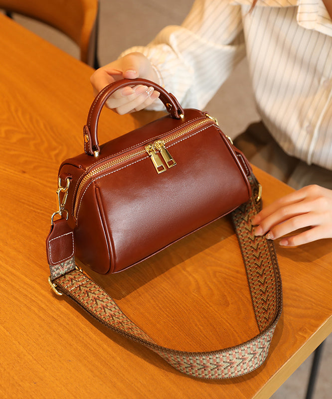 Versatile Brown Calf Leather Mini Bag