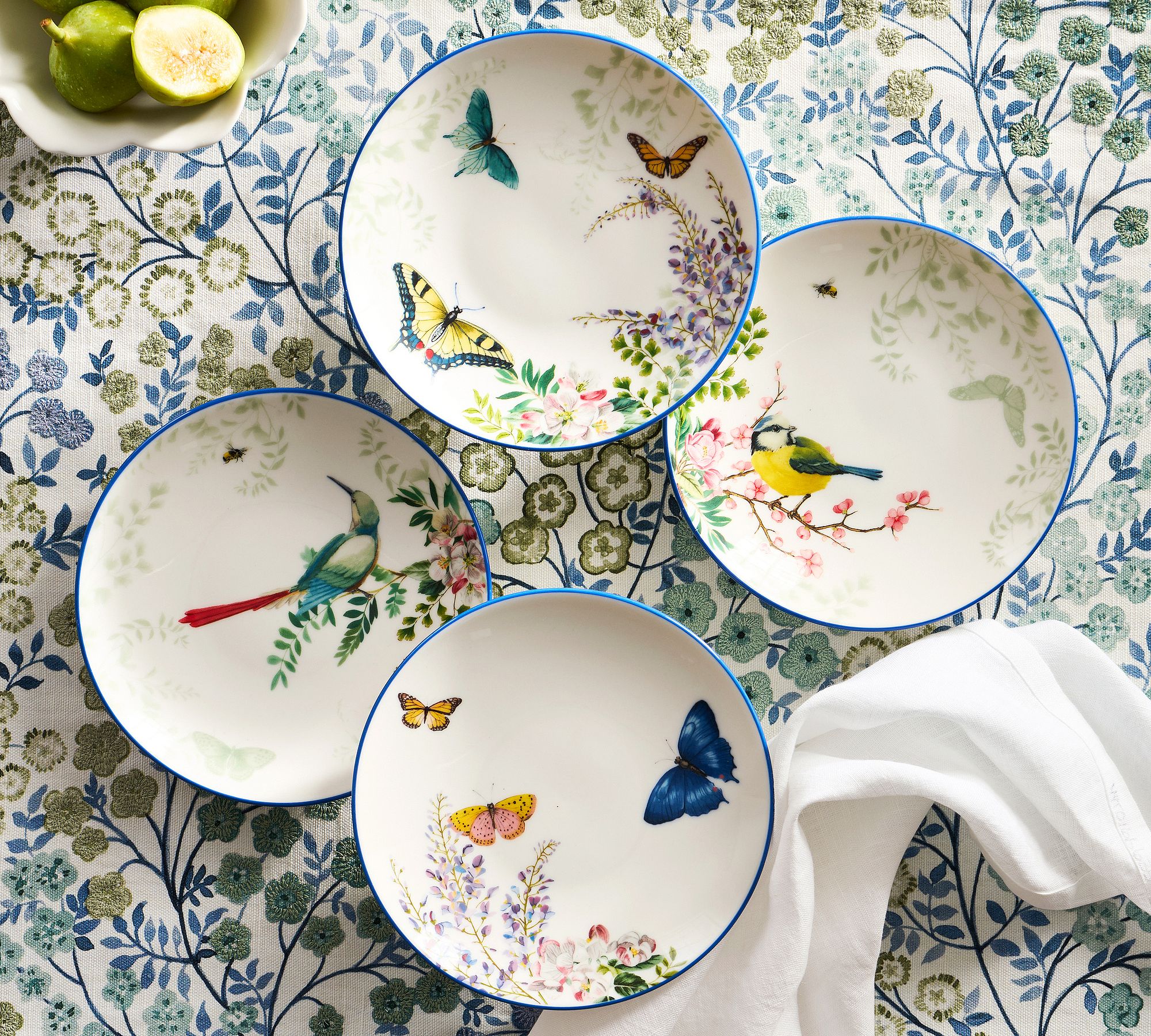 Meadow Stoneware Appetizer Plates - Mixed Set of 4