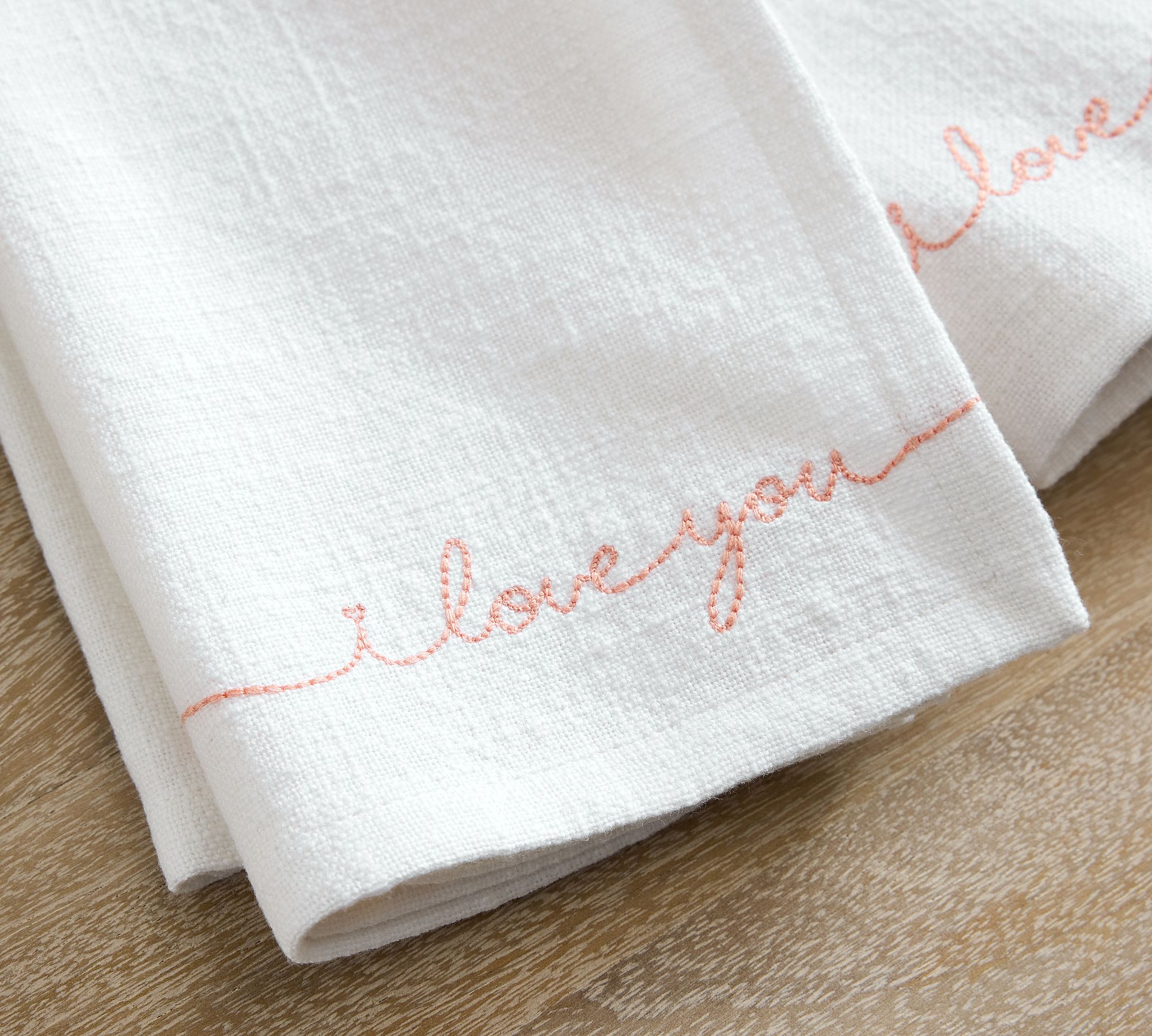 I Love You Sentiment Organic Cotton Napkins - Set of 4
