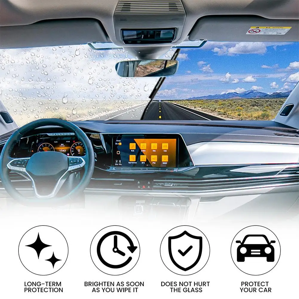 Easily Remove Car Glass Oil Film With Wash-Free Wipes - No Windshield Decontamination Needed!