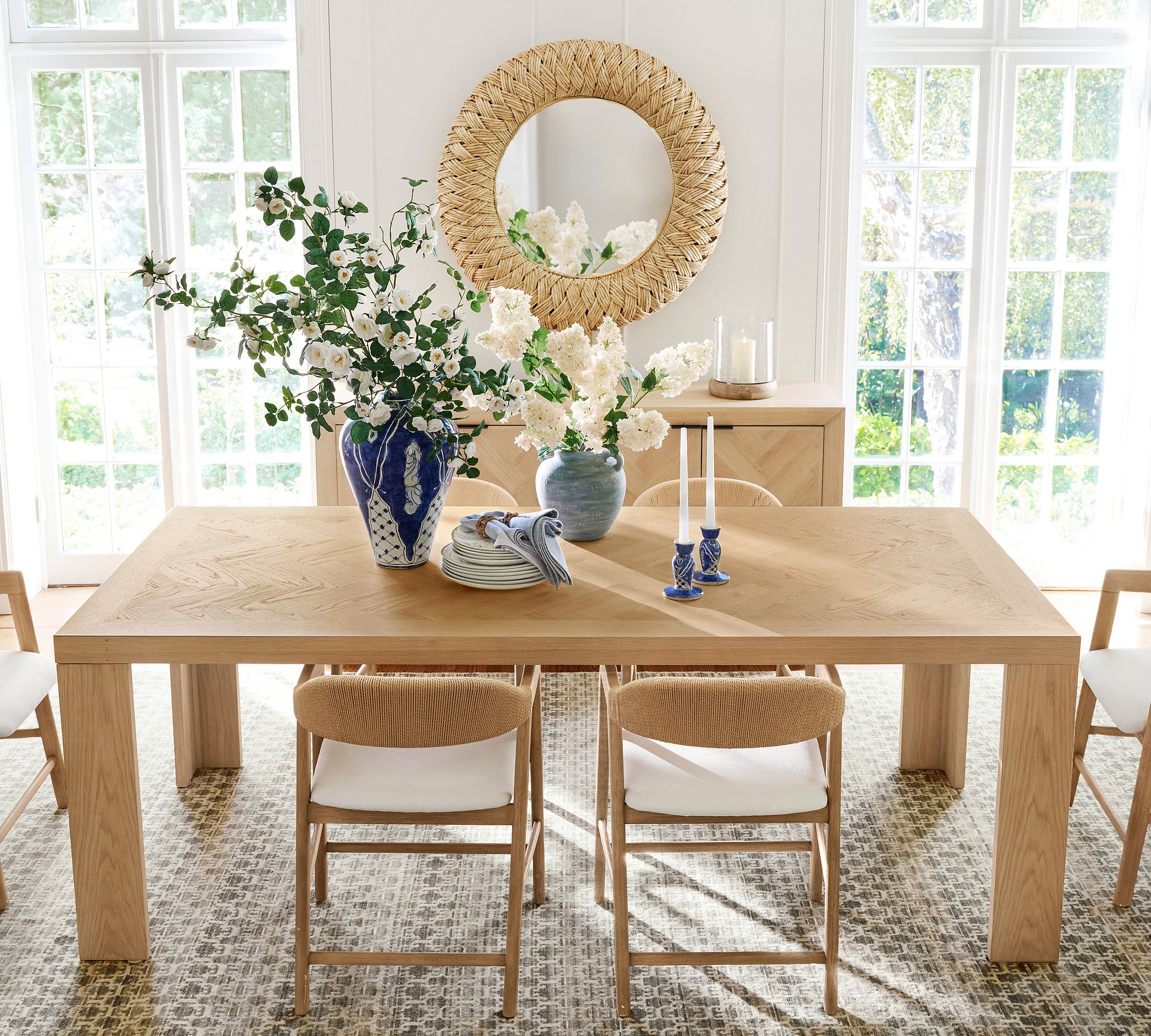 Blair Herringbone Dining Table (86