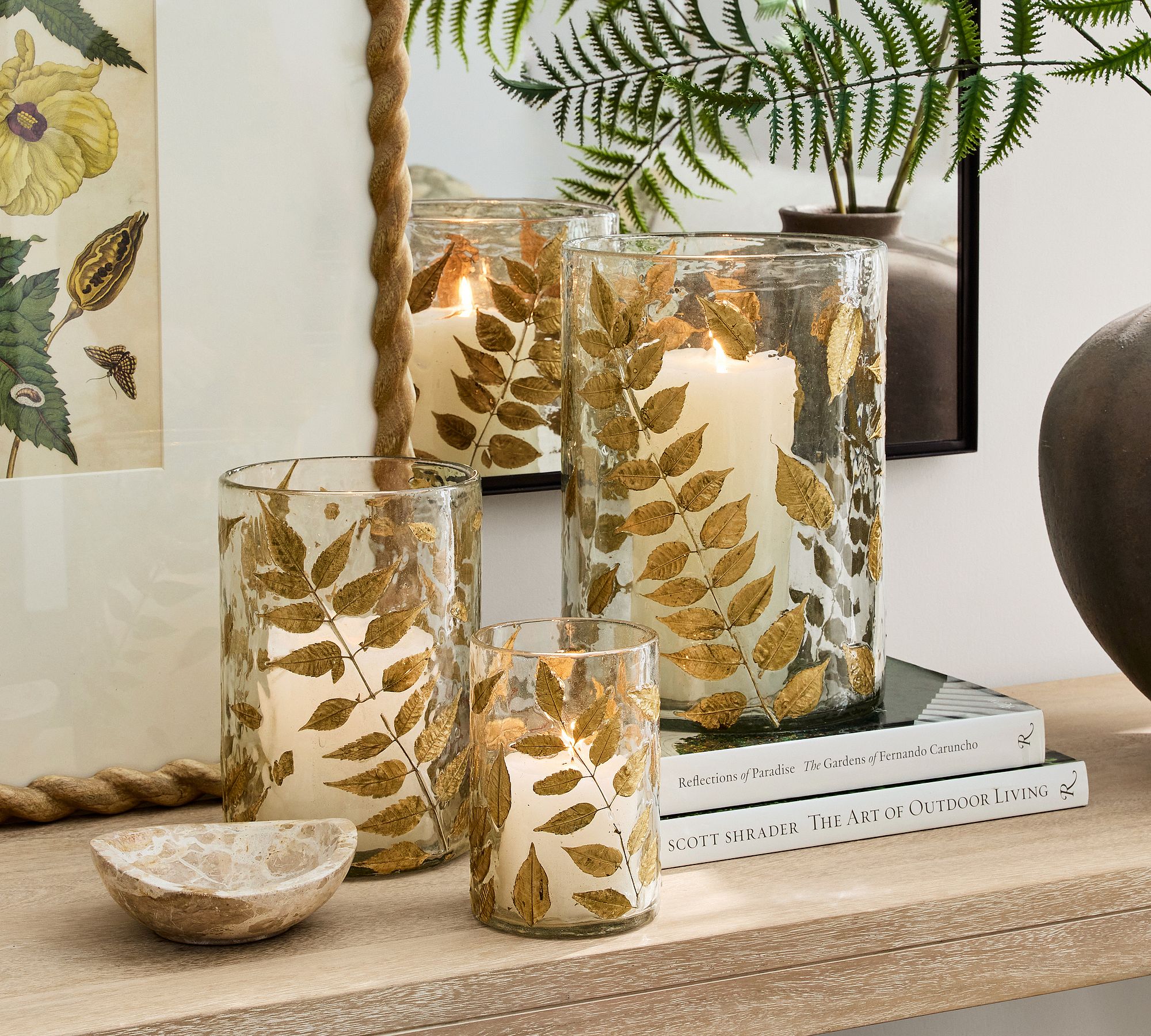 Linden Botanical Hurricane Candle Holder