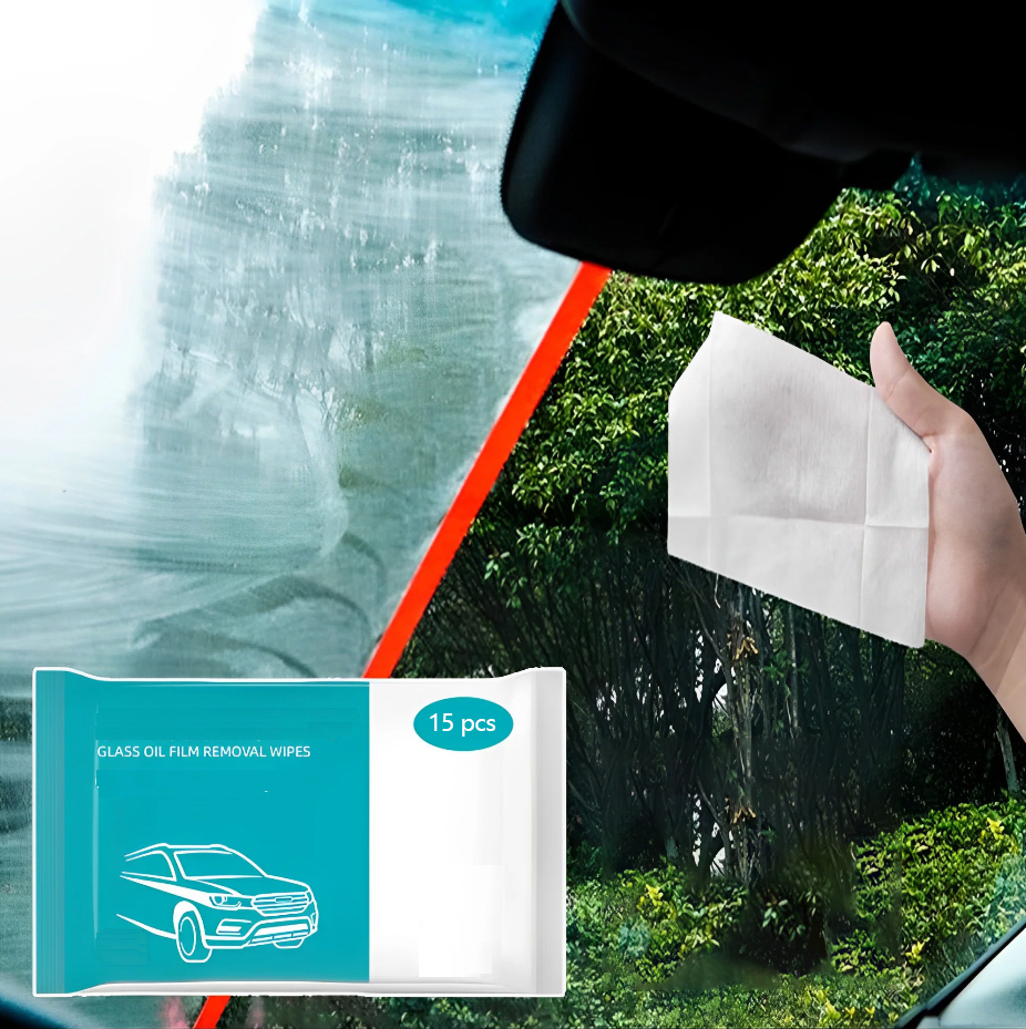 Easily Remove Car Glass Oil Film With Wash-Free Wipes - No Windshield Decontamination Needed!