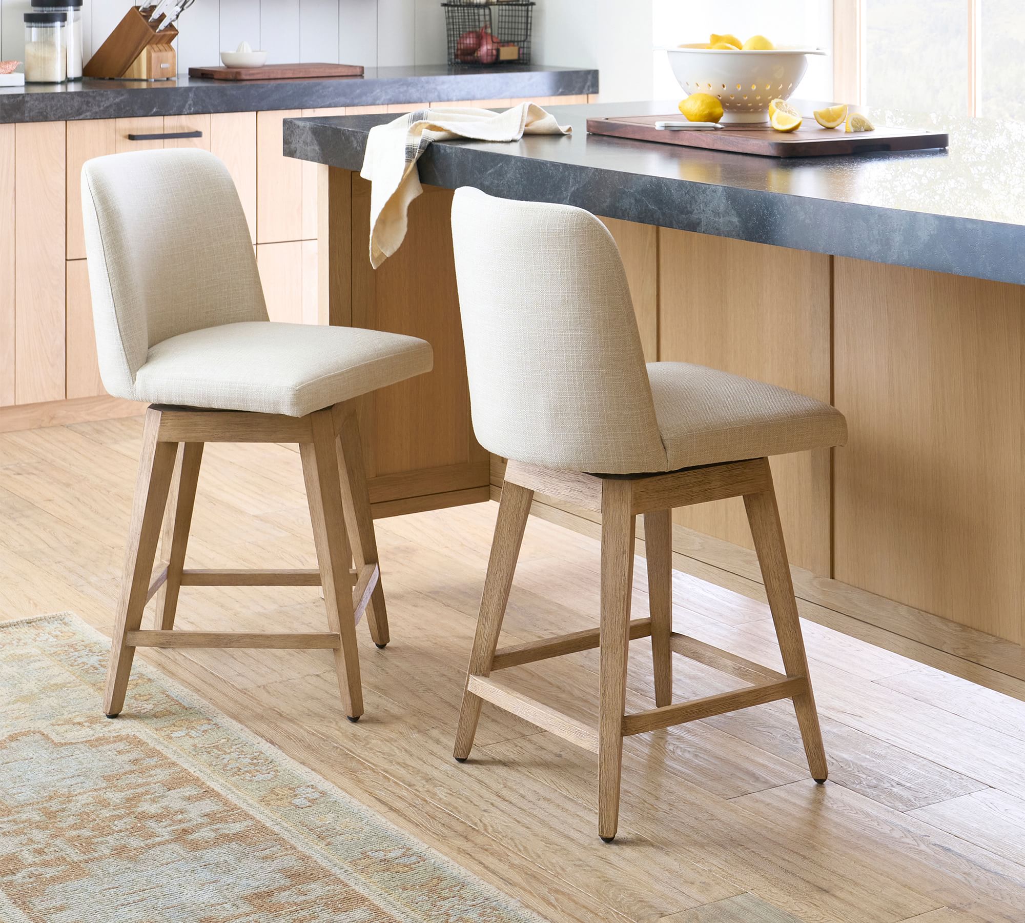 Layton Upholstered Swivel Stool