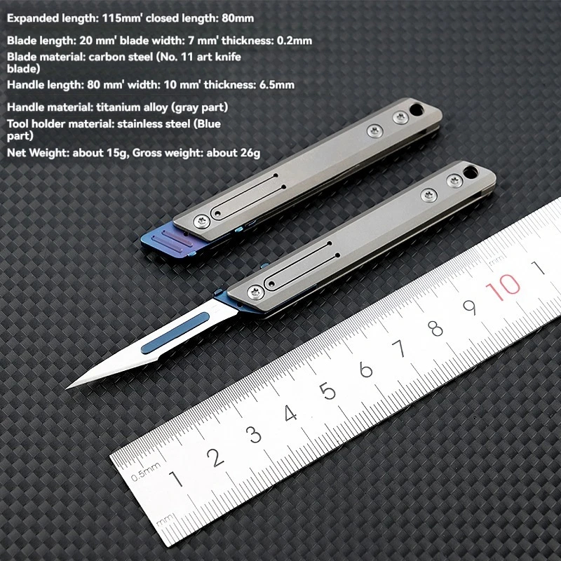 Portable Titanium Alloy Folding Keychian Knife
