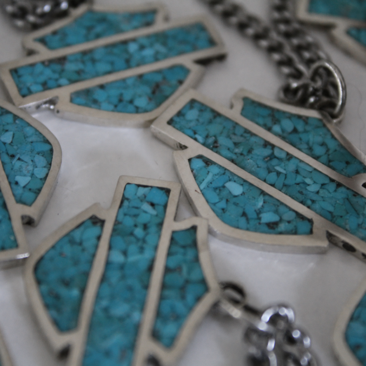 Handcrafted Shield Turquoise Pendant Necklace