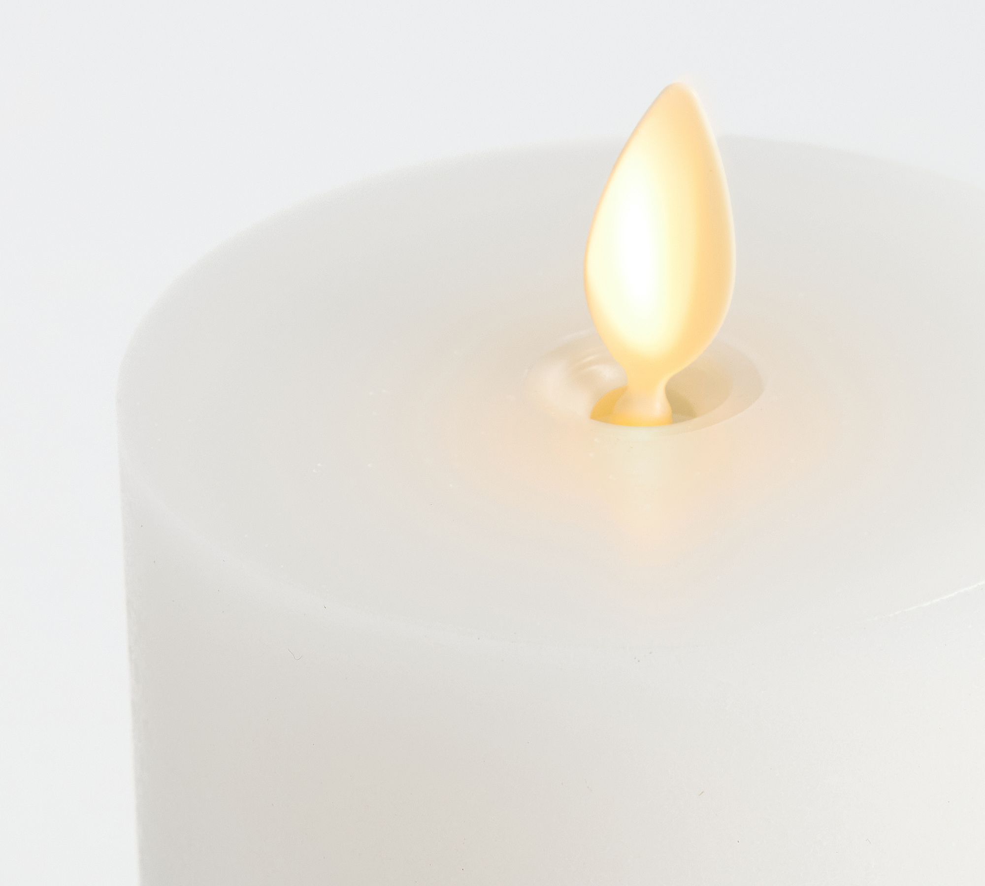 Premium Flickering Flameless Wax Pillar Candle - Salt Washed