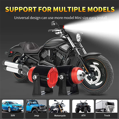 FoldFlat Car & Motorcycle Dual Color LED Projector Lens High Beam