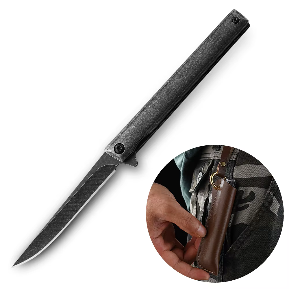 EDC Folding Pocket Flipper Knife with Liner Lock Pocket Clip