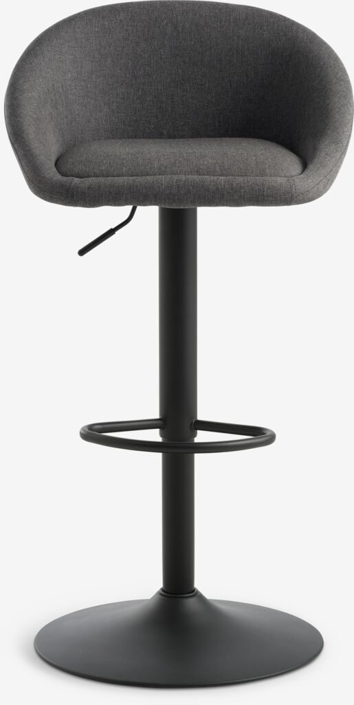 Bar stool TAULOV gray fabric/black