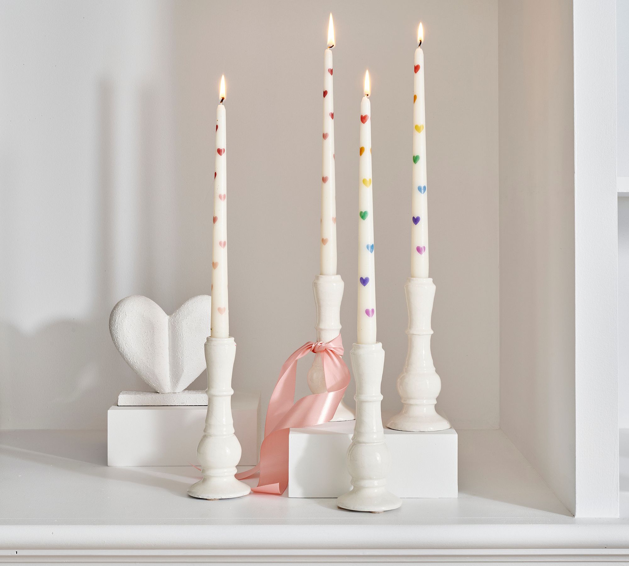 Pattern Taper Candles - Set of 2