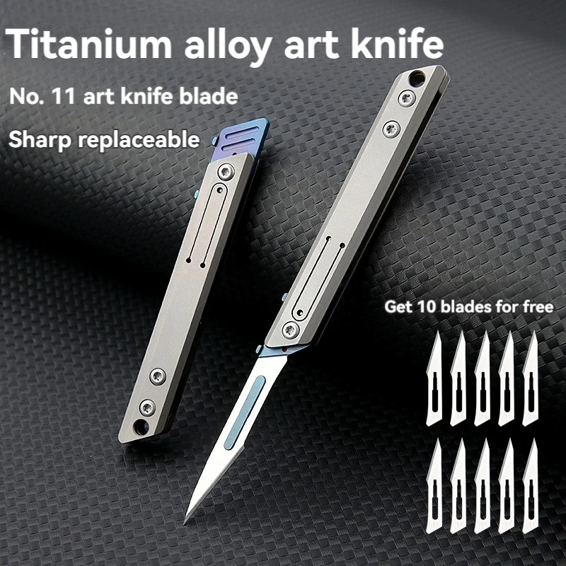 Portable Titanium Alloy Folding Keychian Knife
