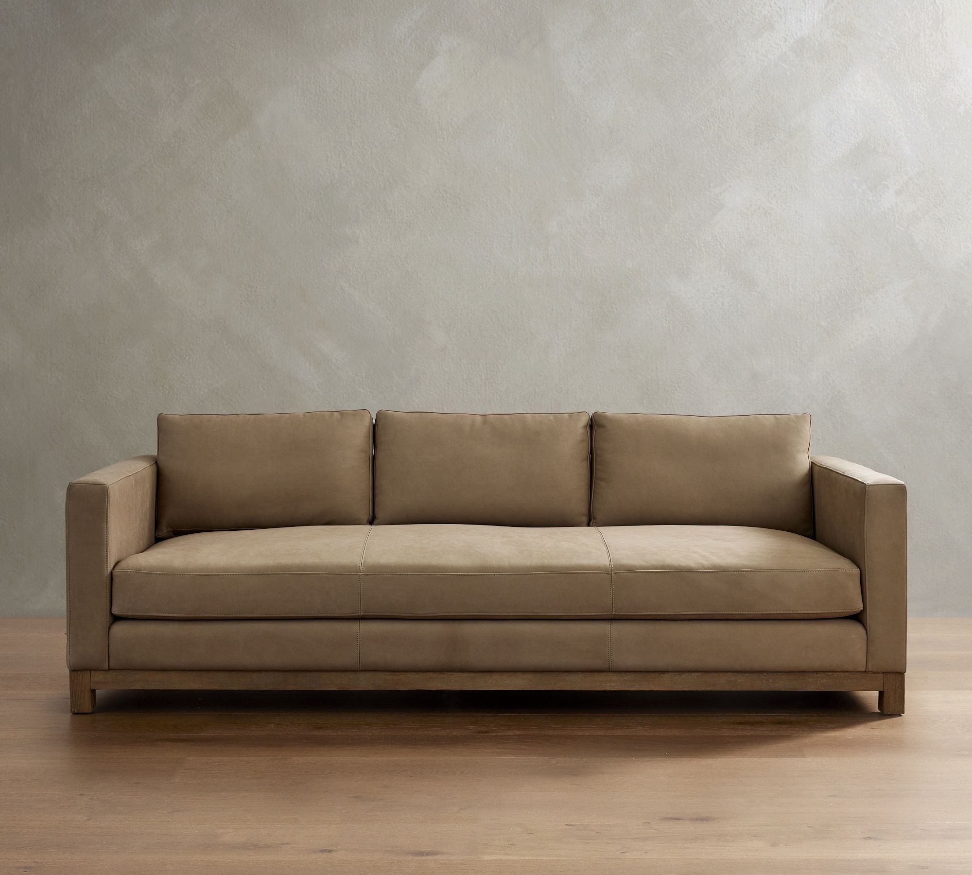 Jake Leather Seadrift Wood Base Sofa (63