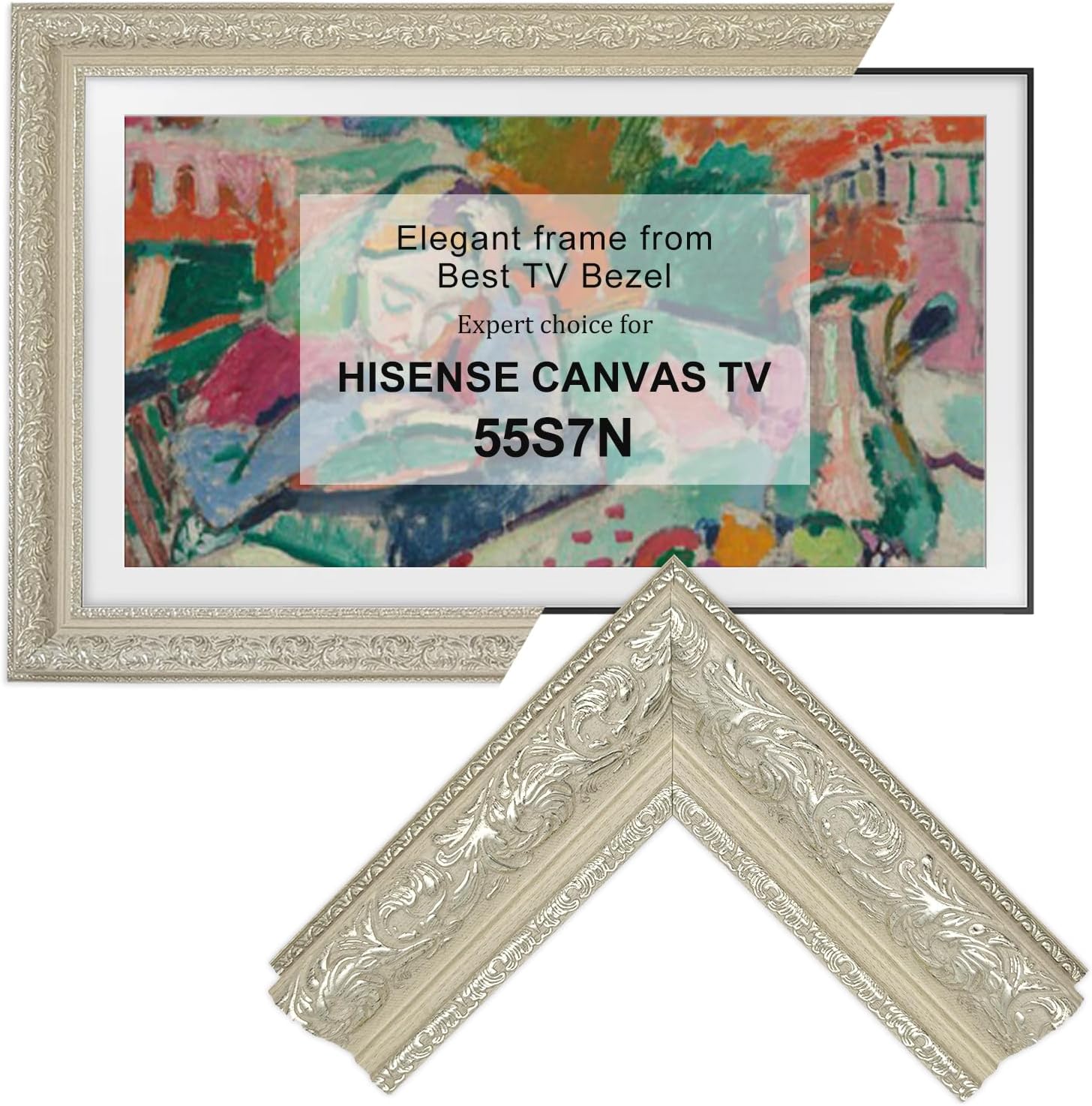 Classic vintage tv frame for Hisense Canvas 55