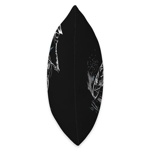MTB Rider Silhouette Throw Pillow
