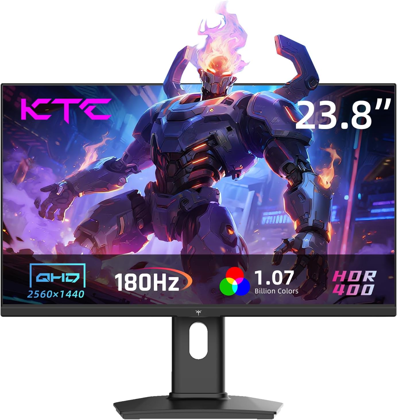 KTC 24 Inch Gaming Monitor 180Hz - 2K 1440P Computer Monitors, Fast IPS Vertical Monitor with HDR 400, Adaptive Sync, Up to 185Hz, HDMI & Display Port, Tilt Pivot Height Adjustable, Vesa Mount, H24T7