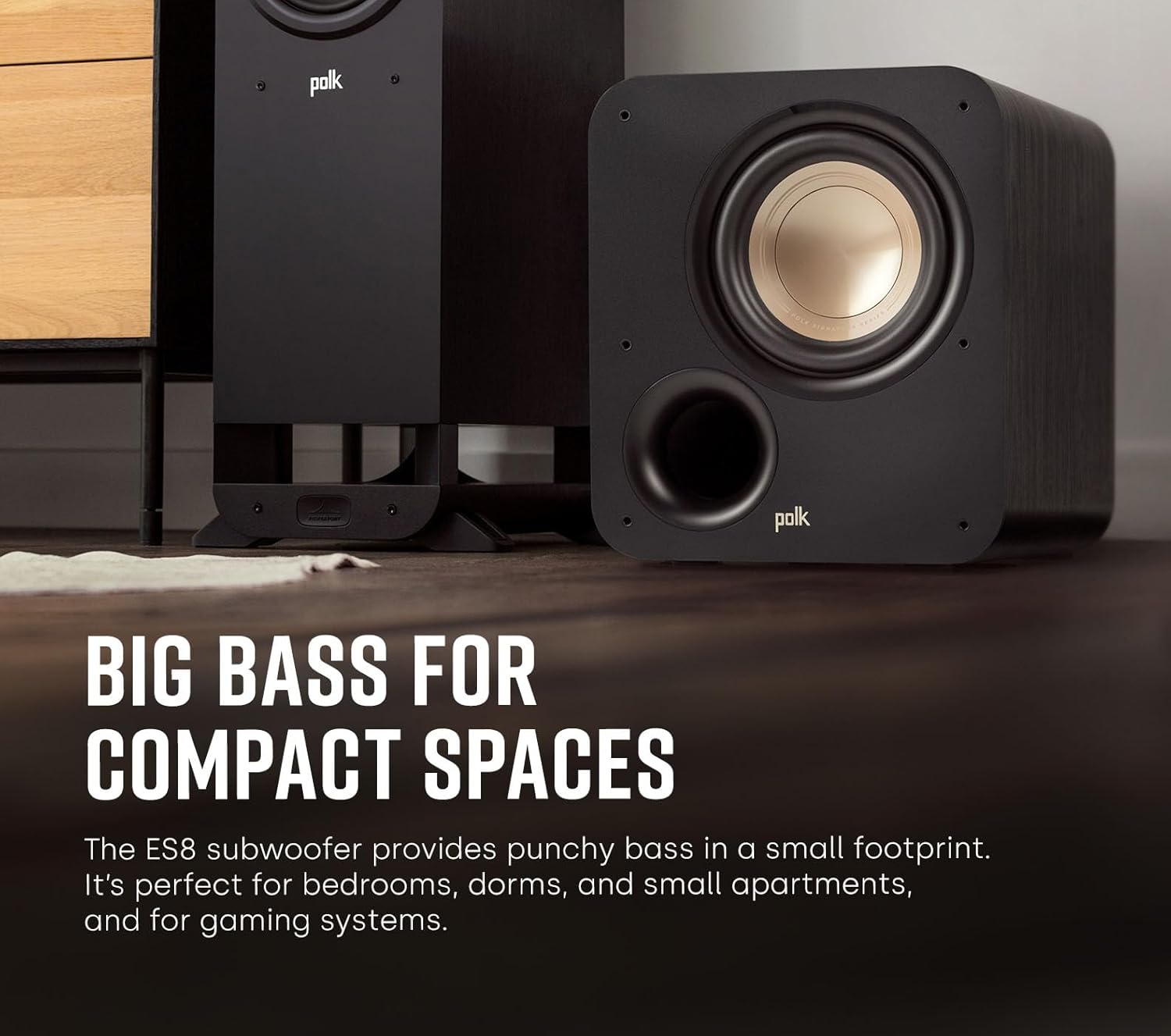 Polk Audio Signature Elite ES8 Powered Subwoofer (Black), 8