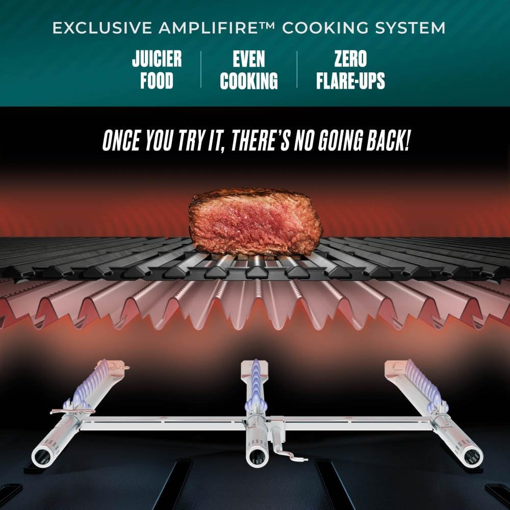 Charbroil Pro Series with Amplifire Infrared Technology 4-Burner Propane Gas Grill Cabinet with Side Burner, Black - 463281024