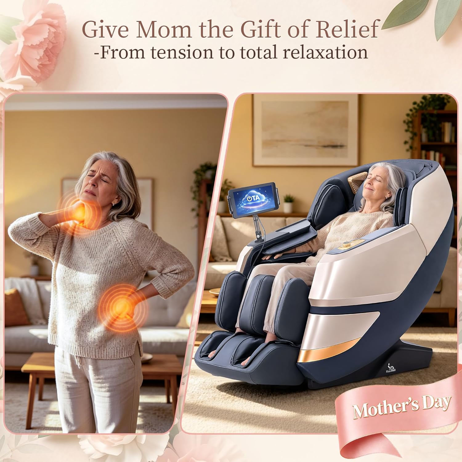 MassaMAX 2026 4D Massage Chair, Full Body Recliner with OTA Cloud Tech, Deep Yoga Stretch, 27 Auto Modes, 55