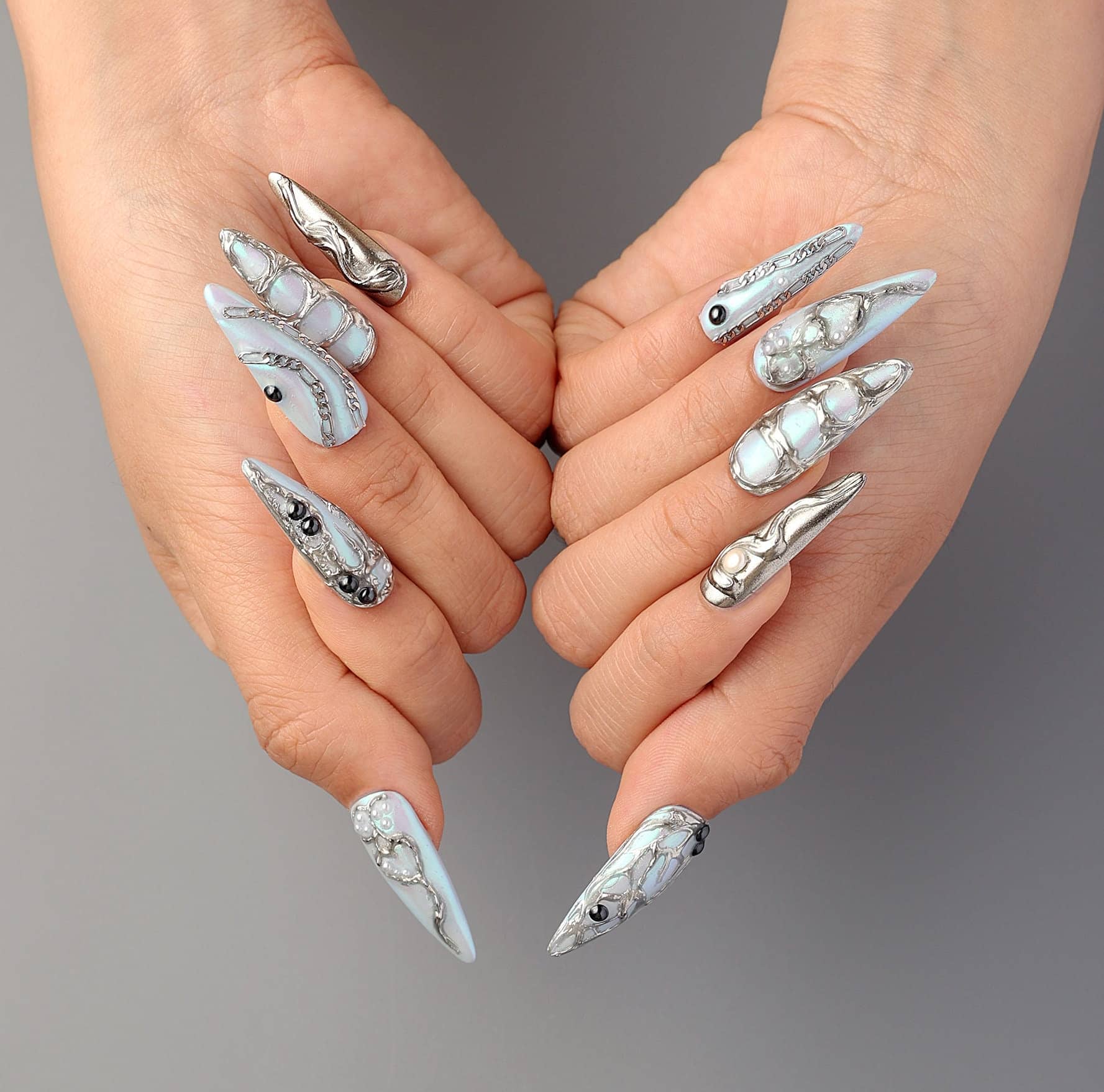 Mysterious Blue Goths Press On NailsMysterious Blue Goths Press On Nails - SAYEGIRLS