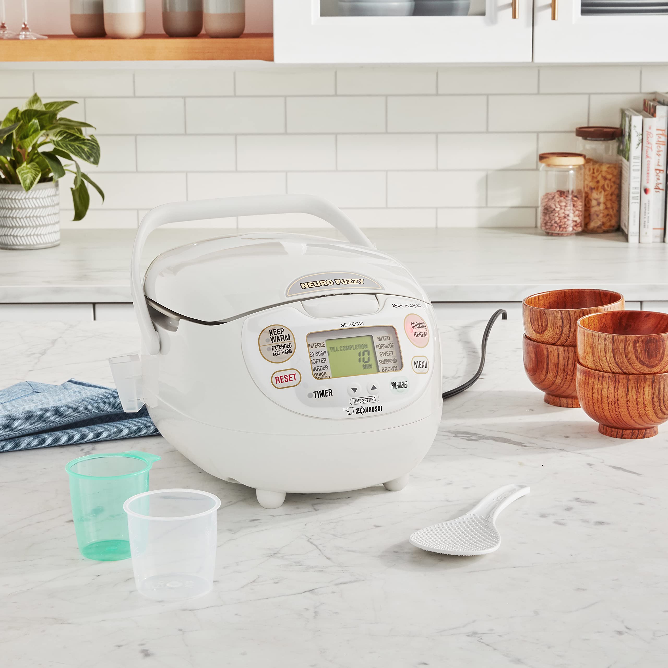 ZOJIRUSHI NS-ZCC10 Neuro Fuzzy Rice Cooker & Warmer, White