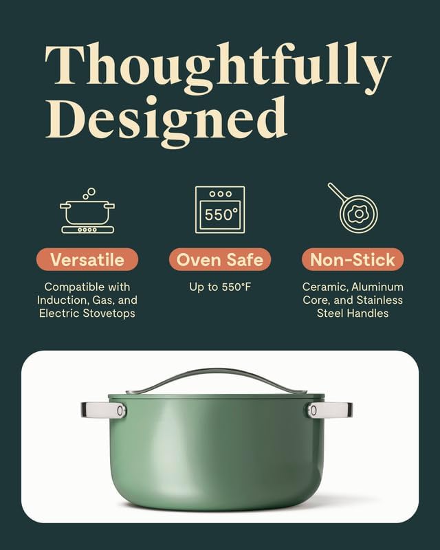 Caraway Nonstick Ceramic Dutch Oven Pot with Lid (6.5 qt, 10.5
