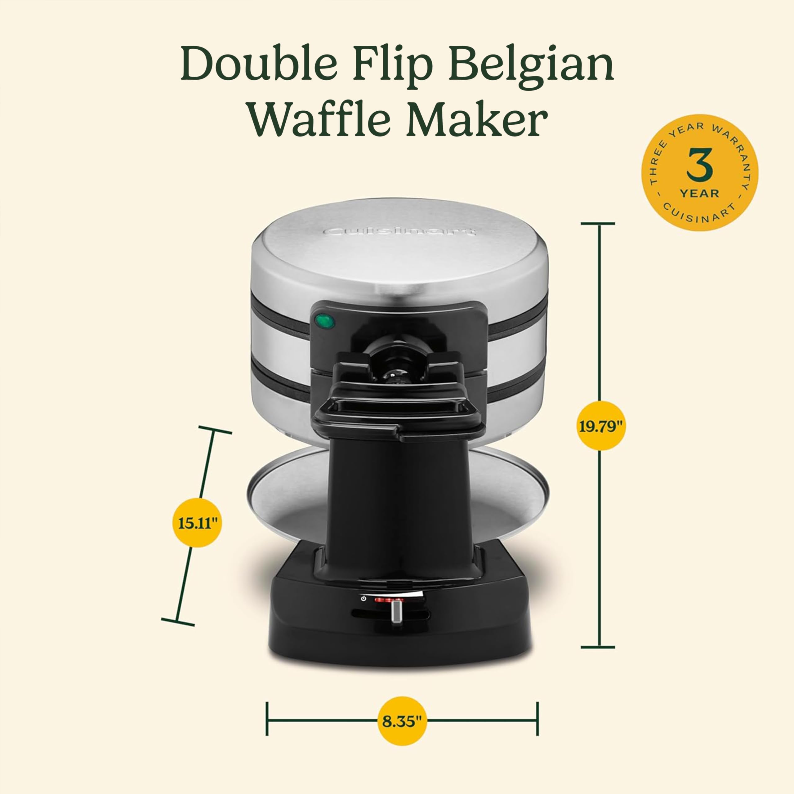 CUISINART Double Flip Belgian Waffle Maker - Stainless Steel