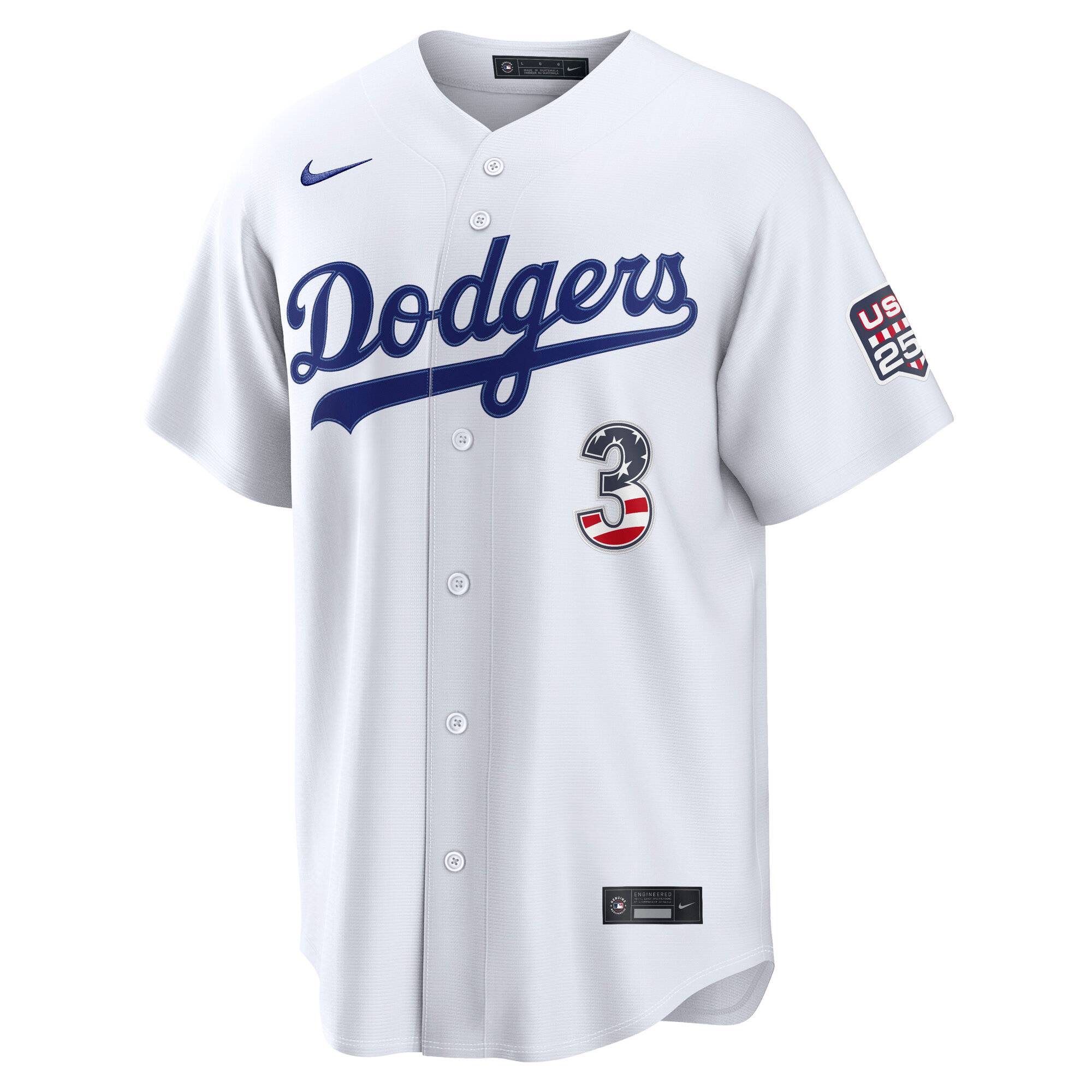 Fourth of July Los Angeles Dodgers Edwin Díaz Nike White USA 250 Stadium Jersey