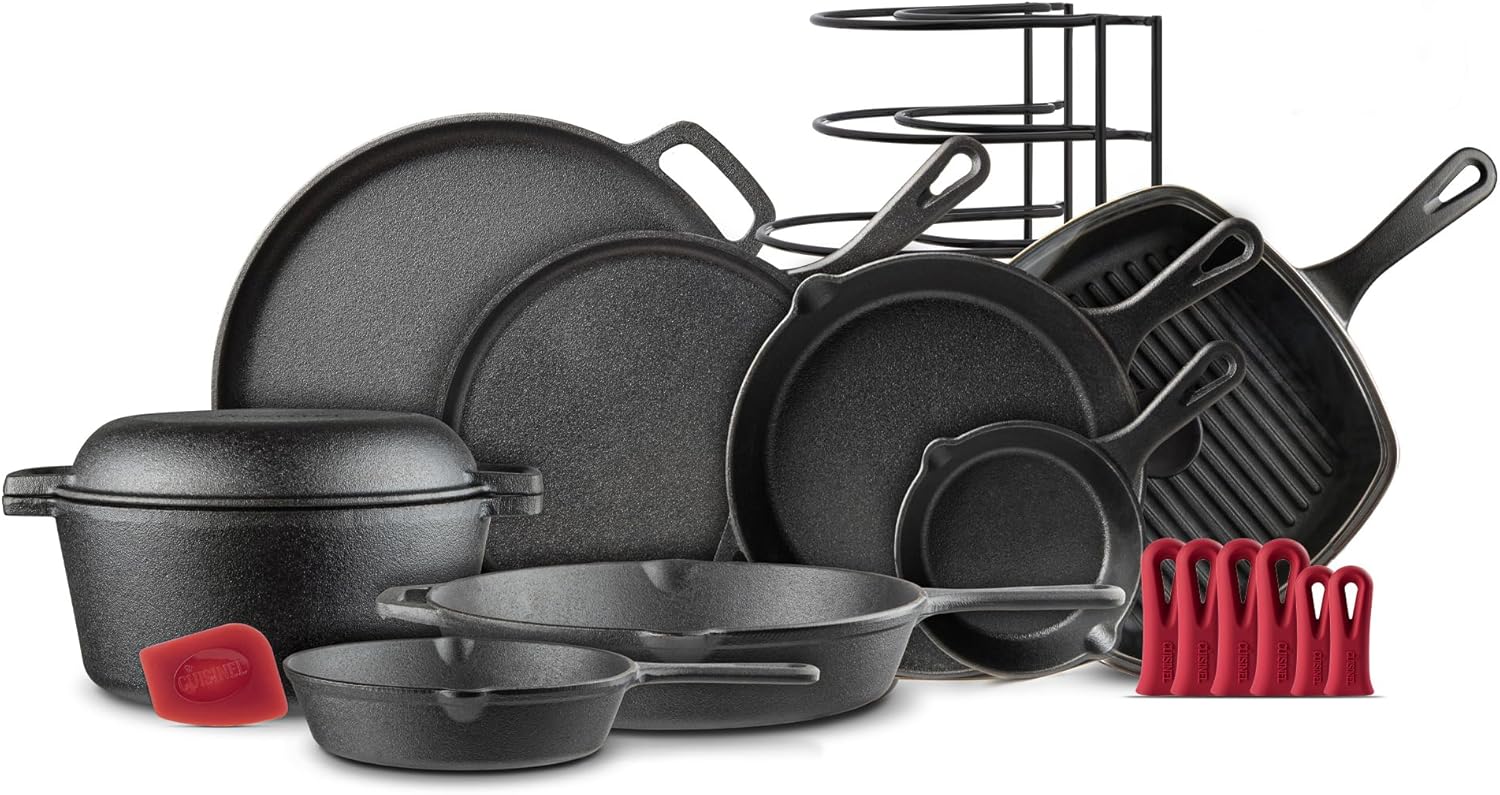 Cuisinel Cast Iron Cookware 18-Piece Set - Pre-Seasoned 6