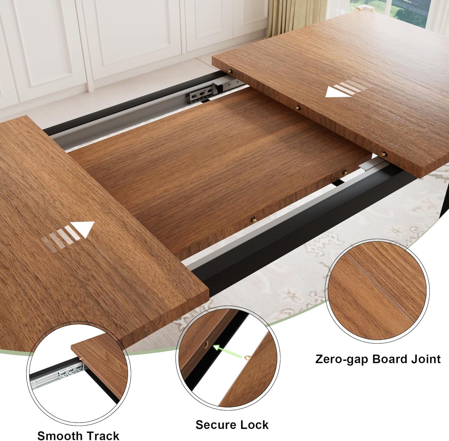 Feonase 7-Piece Dining Table Set with 6 Stools, 63