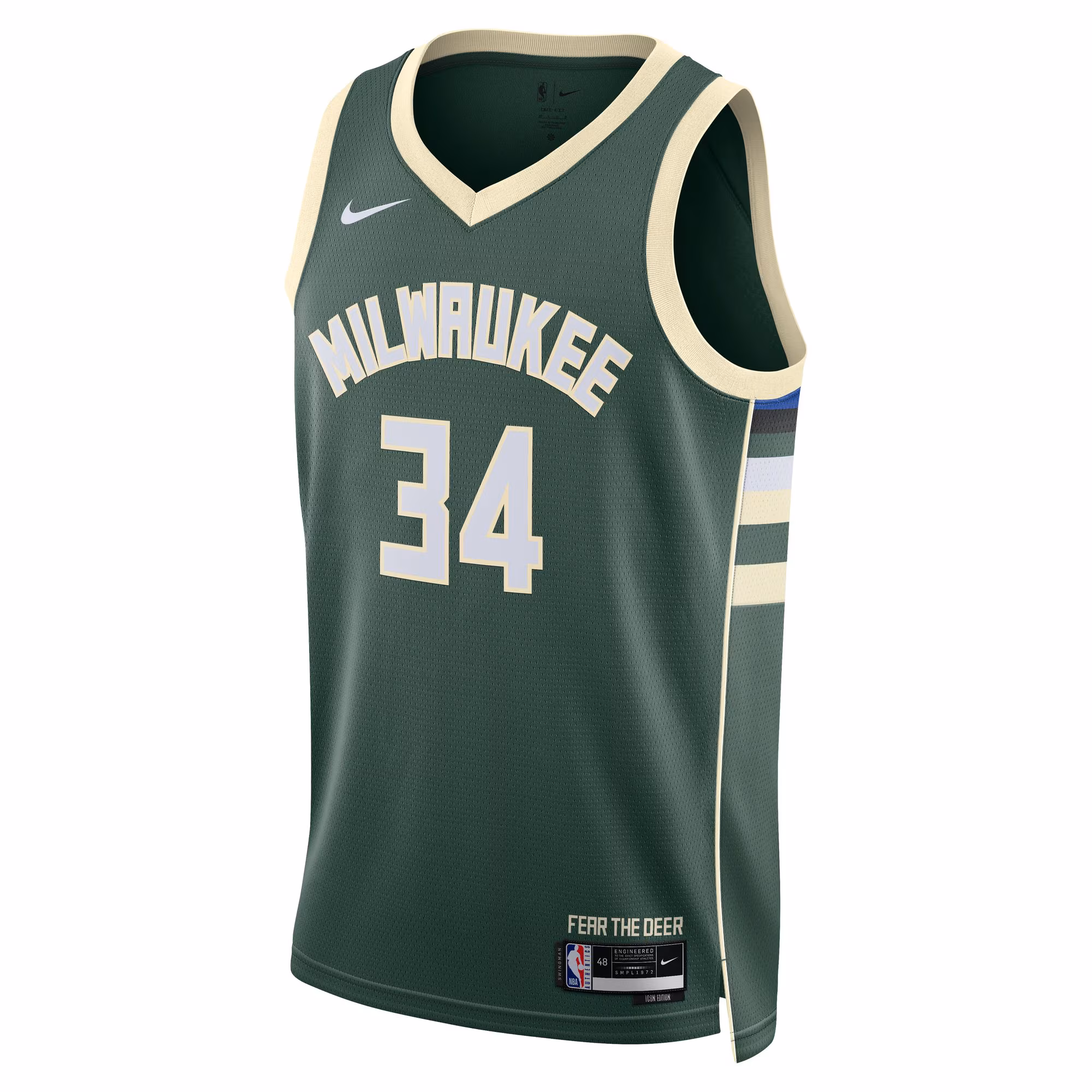 Giannis Antetokounmpo Milwaukee Bucks Nike Unisex Swingman Jersey - Icon Edition - Hunter Green
