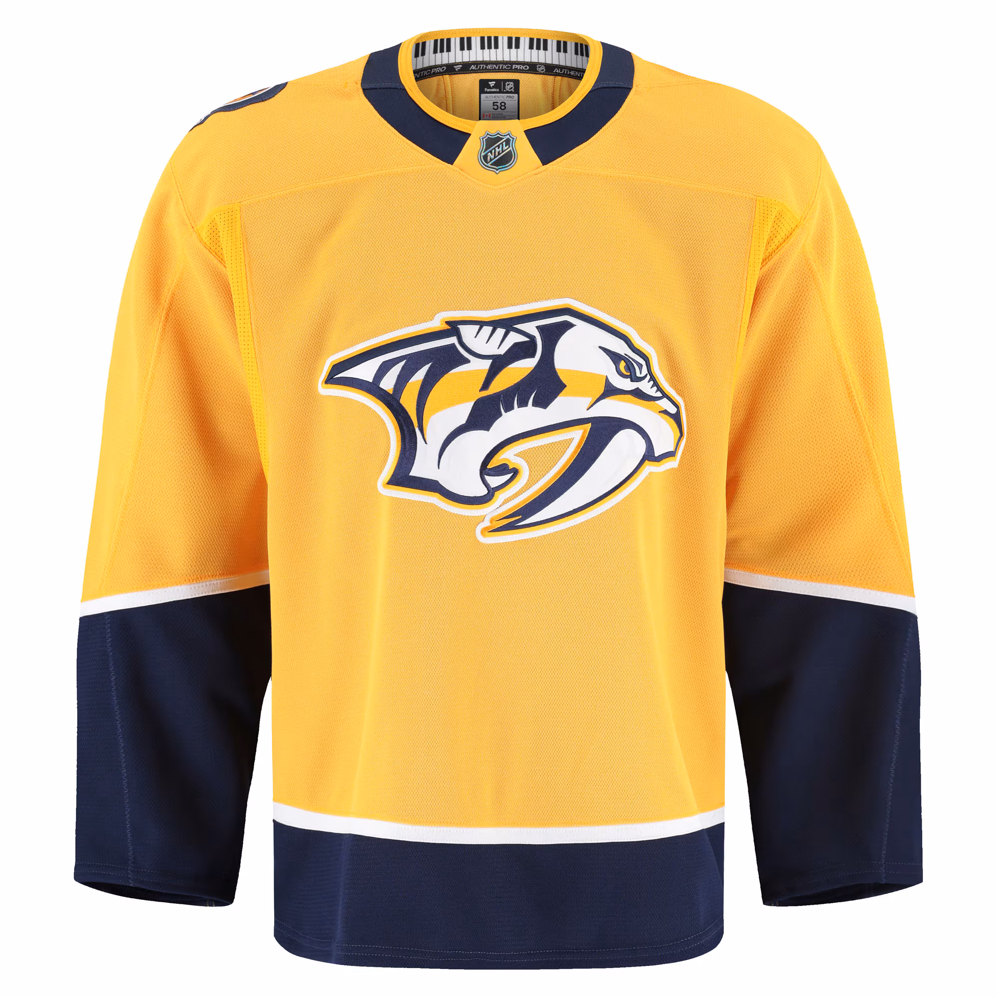 Nashville Predators Fanatics Home Authentic Pro Jersey - Yellow
