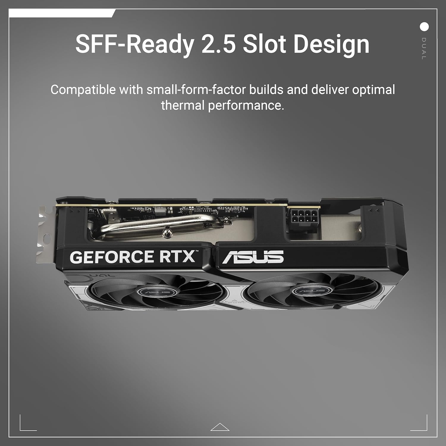ASUS Dual GeForce RTX™ 5060 8GB GDDR7 OC Edition (PCIe 5.0, 8GB GDDR7, DLSS 4, HDMI 2.1b, DisplayPort 2.1b, 2.5-Slot Design, Axial-tech Fan Design, 0dB Technology, and More)