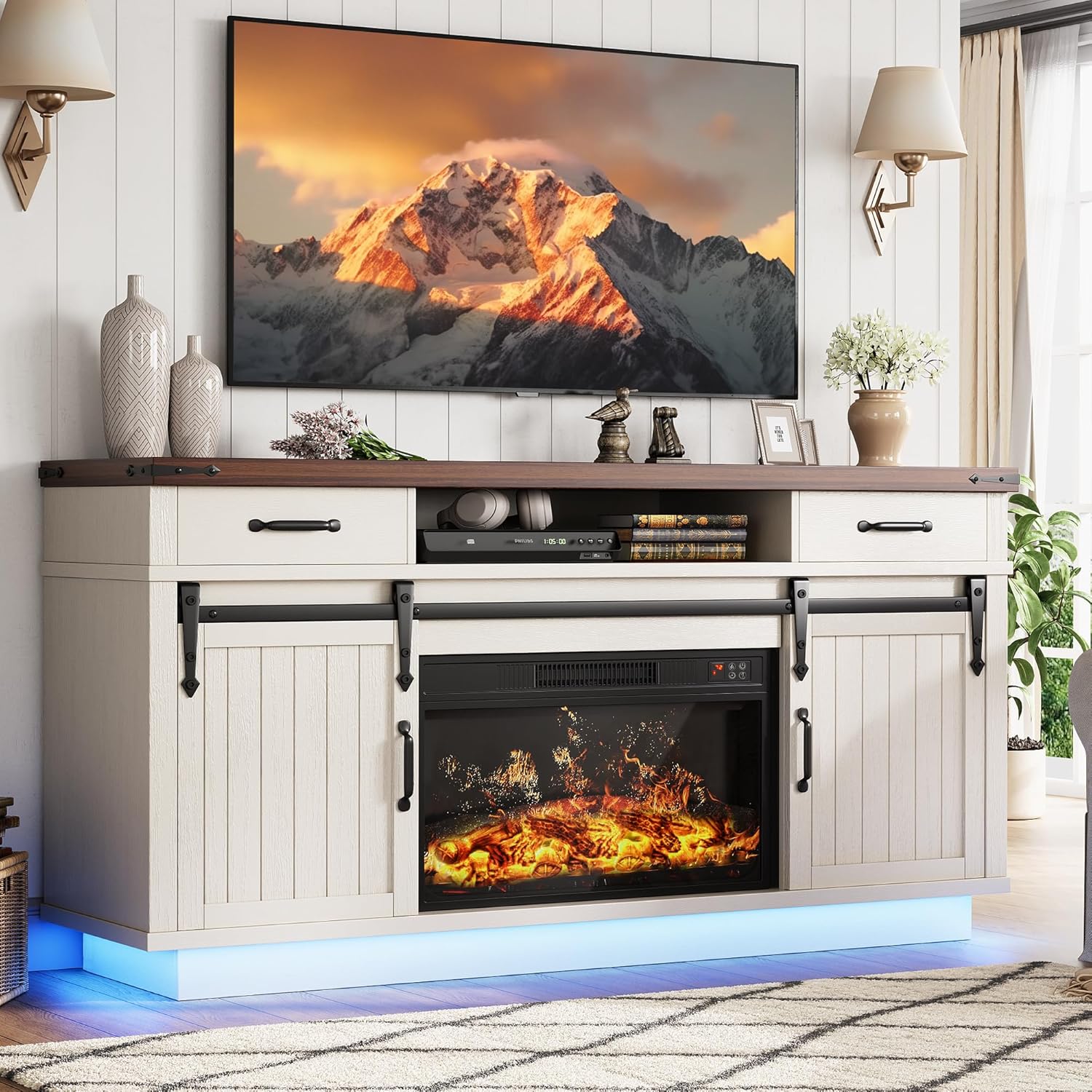Jocoevol Fireplace TV Stand for TVs up to 65